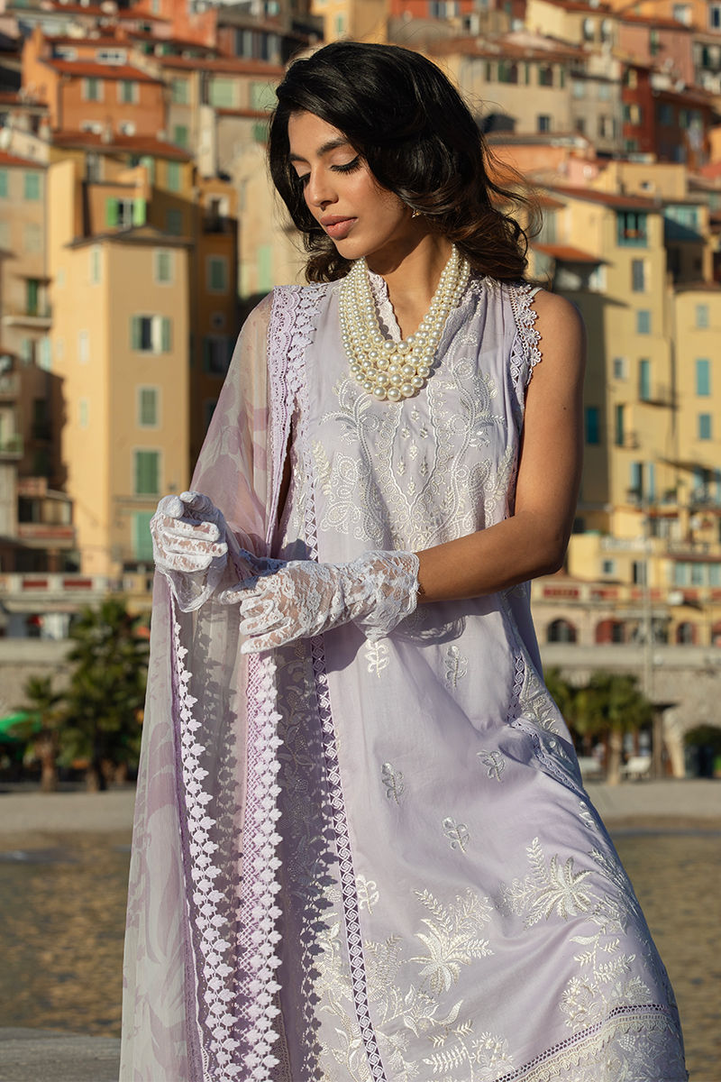 Ansab Jahangir | Zoha Luxury Lawn 25 | French Lavender - Official Ansab Jahangir stockist in UK - Sakeena London