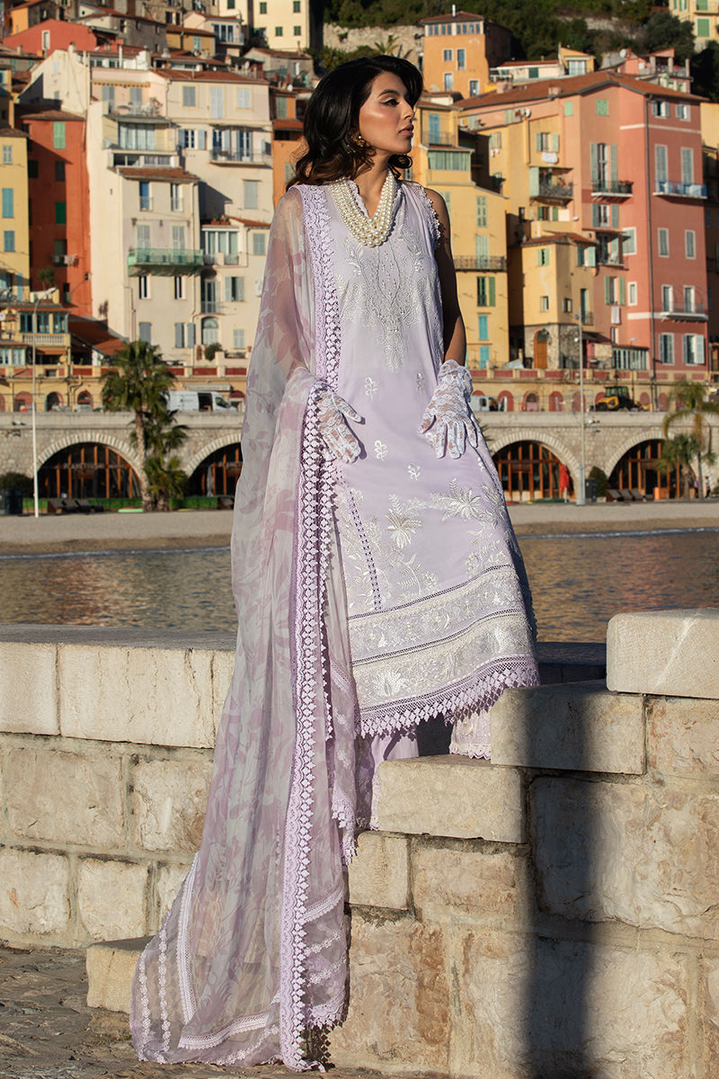 Ansab Jahangir | Zoha Luxury Lawn 25 | French Lavender - Official Ansab Jahangir stockist in UK - Sakeena London