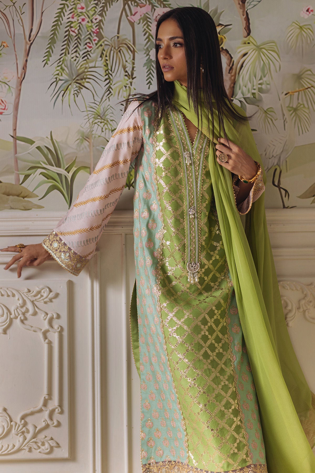 Annus Abrar | Elemental Festive | Nishba (Shirt, Pants and Dupatta) - Official Annus Abrar stockist in UK - Sakeena London