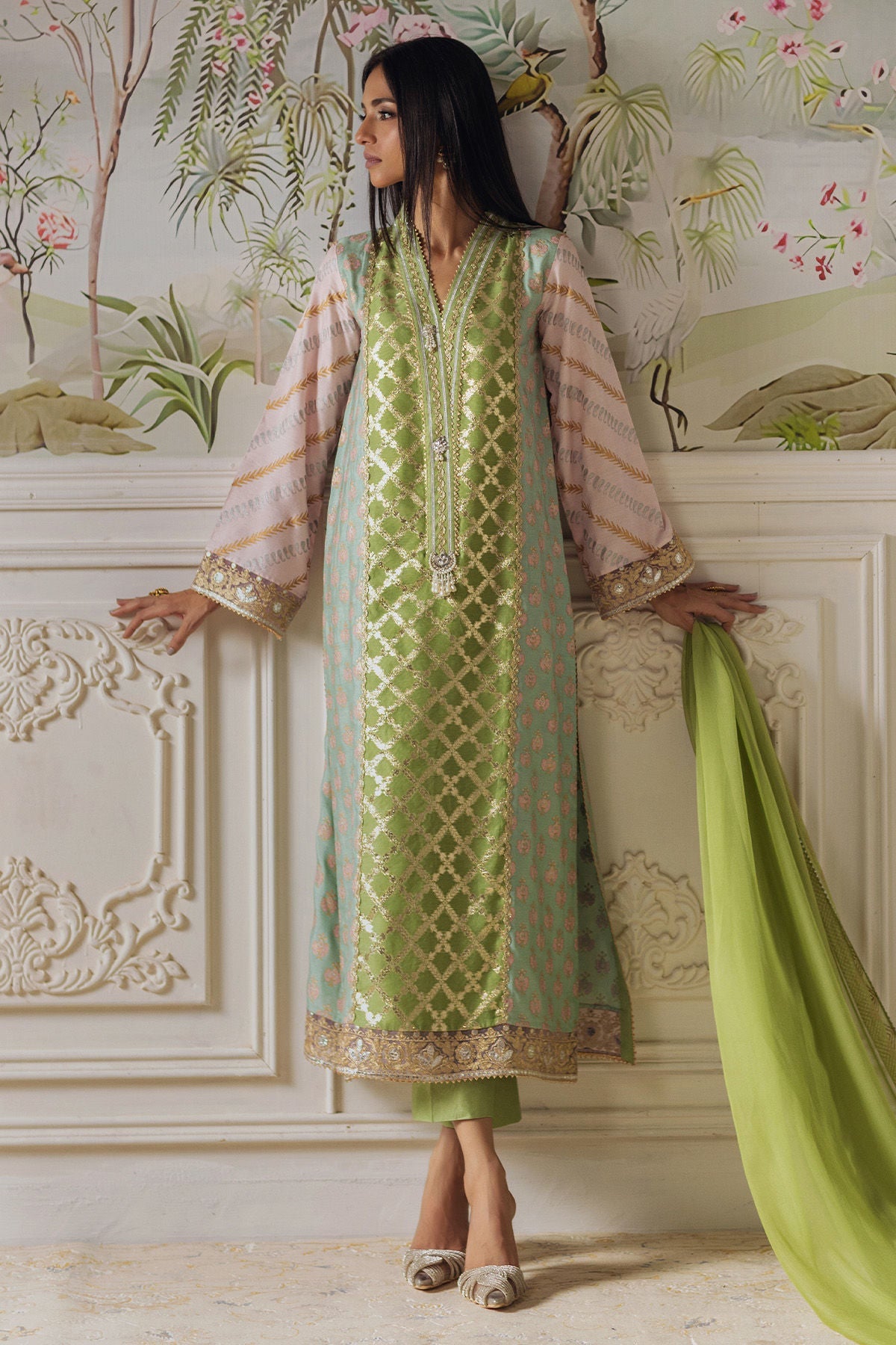 Annus Abrar | Elemental Festive | Nishba (Shirt, Pants and Dupatta) - Official Annus Abrar stockist in UK - Sakeena London