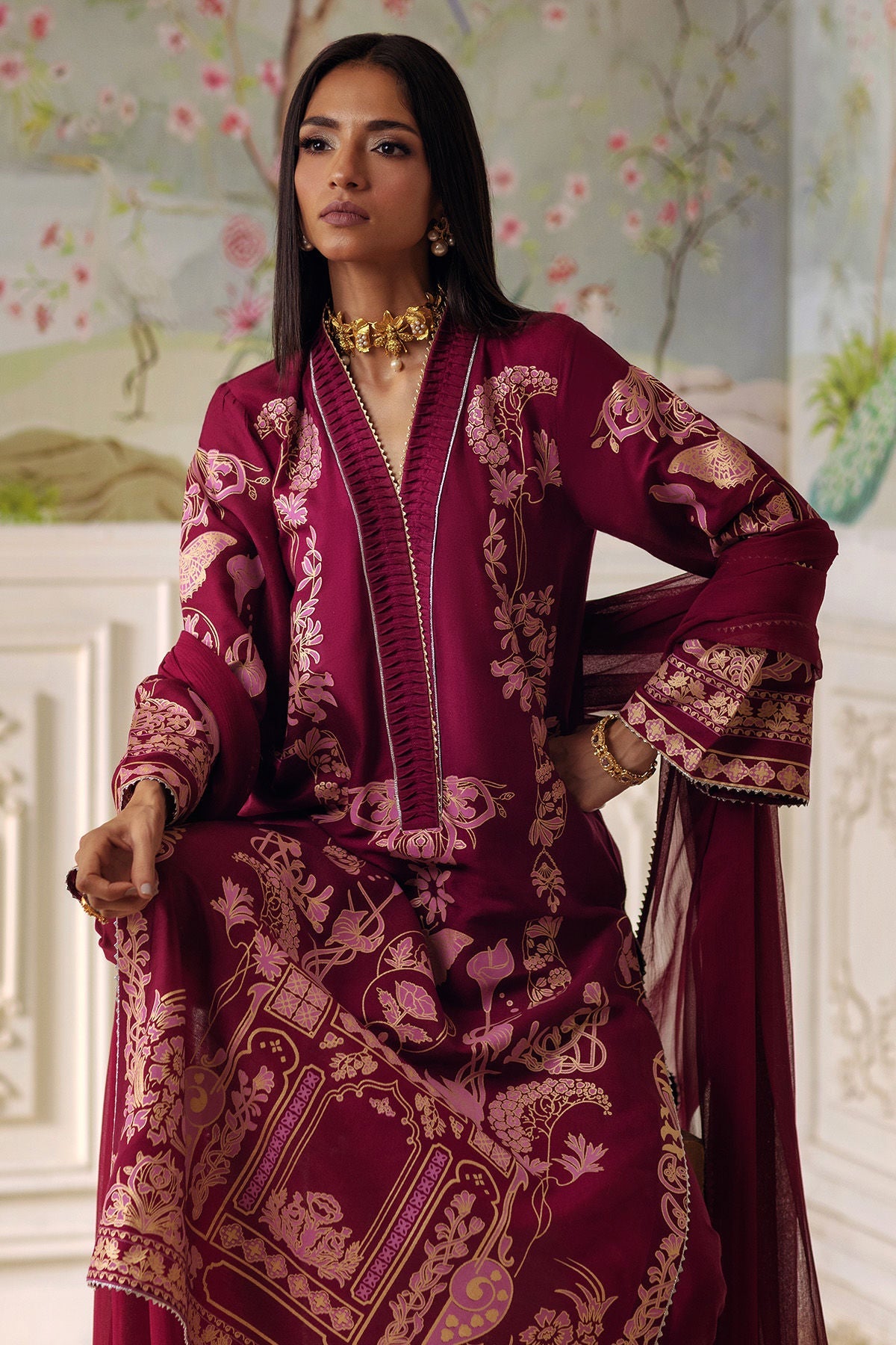 Annus Abrar | Elemental Festive | Renali (Shirt, Pants and Dupatta) - Official Annus Abrar stockist in UK - Sakeena London