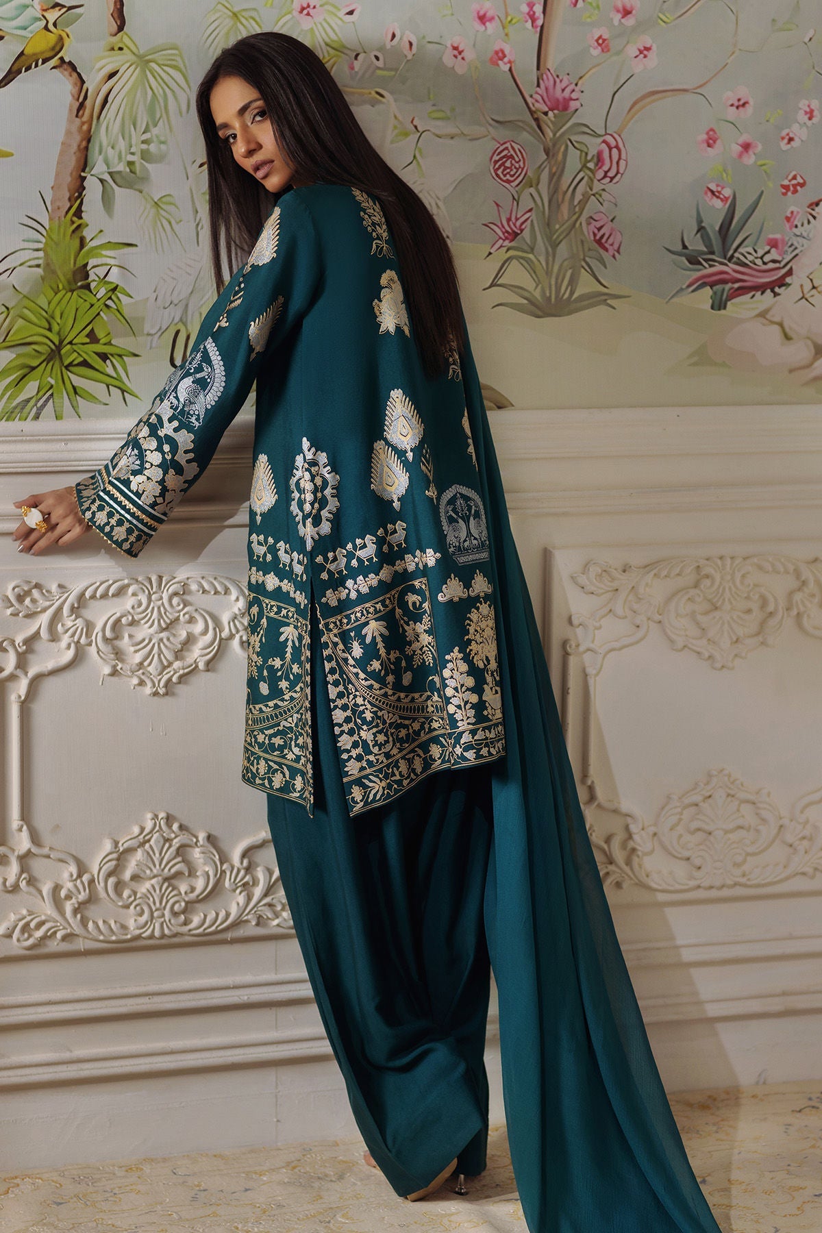 Annus Abrar | Elemental Festive | Qirat (Shirt, Pants and Dupatta) - Official Annus Abrar stockist in UK - Sakeena London