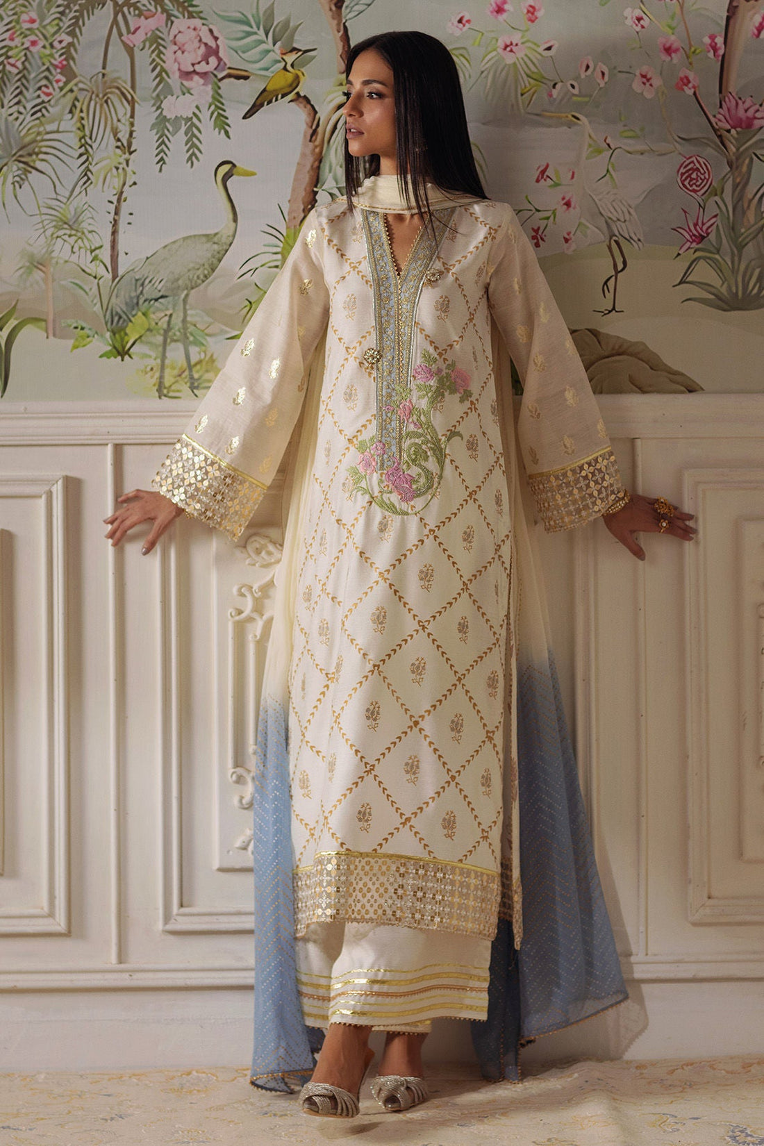 Annus Abrar | Elemental Festive | Fasila (Shirt, Pants and Dupatta) - Official Annus Abrar stockist in UK - Sakeena London