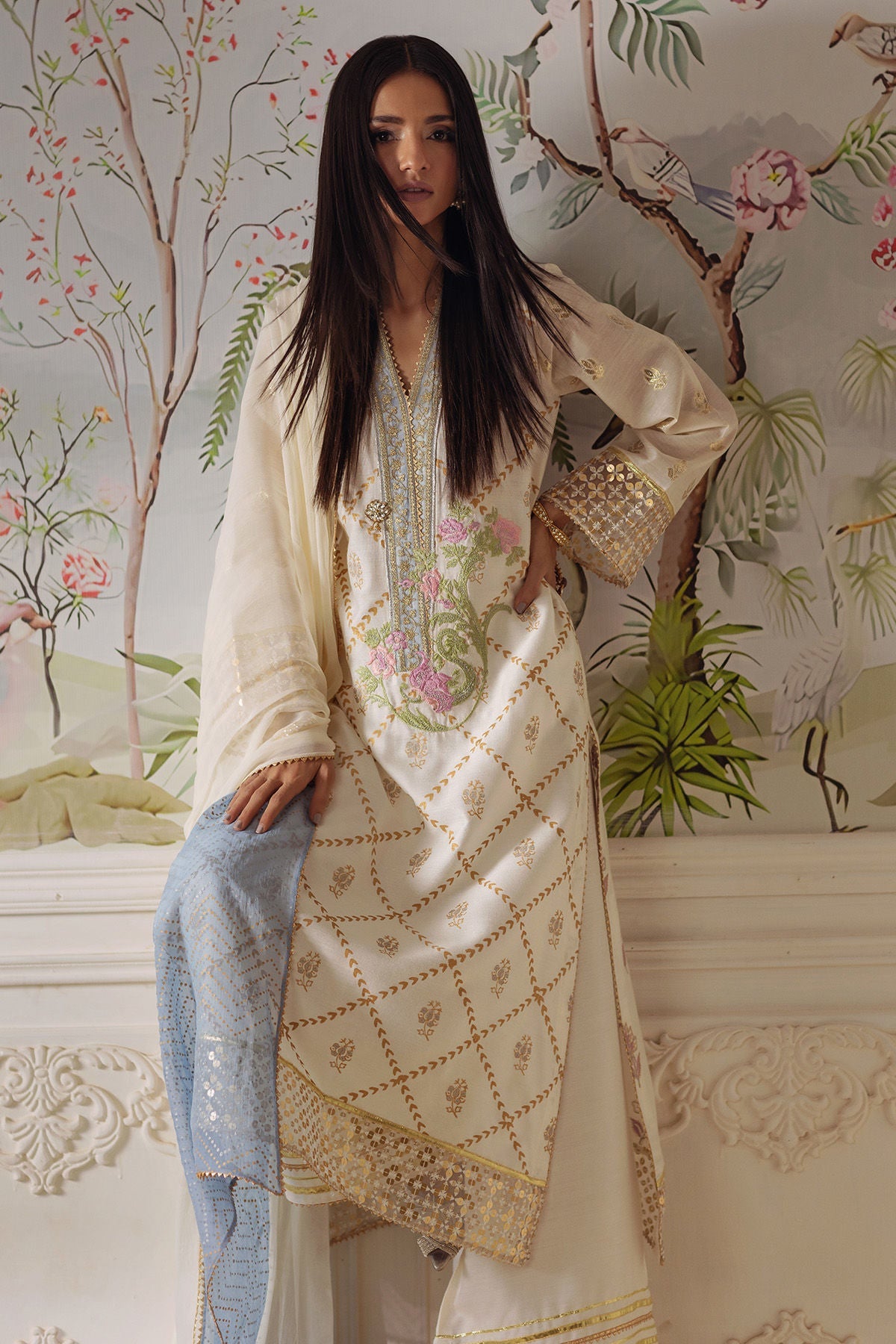 Annus Abrar | Elemental Festive | Fasila (Shirt, Pants and Dupatta) - Official Annus Abrar stockist in UK - Sakeena London