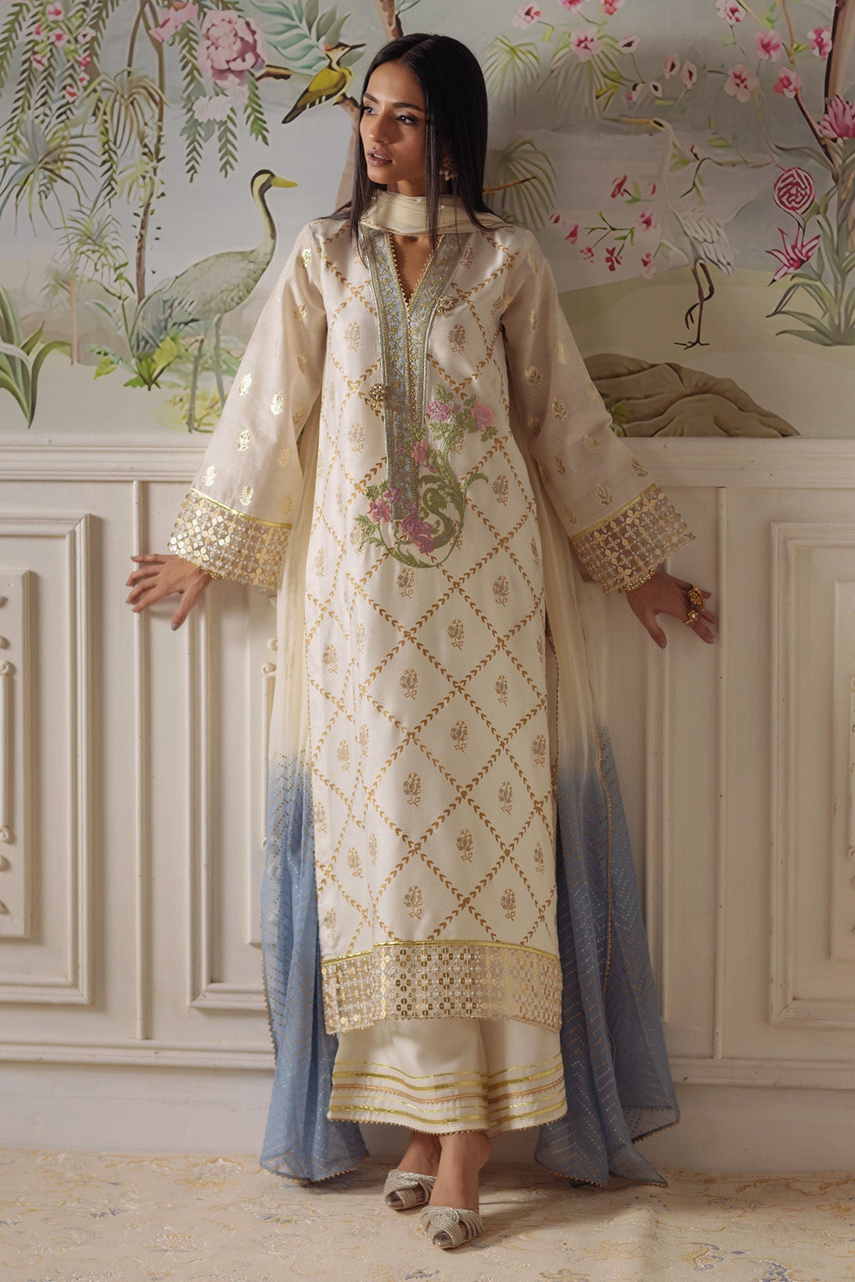 Annus Abrar | Elemental Festive | Fasila (Shirt, Pants and Dupatta) - Official Annus Abrar stockist in UK - Sakeena London