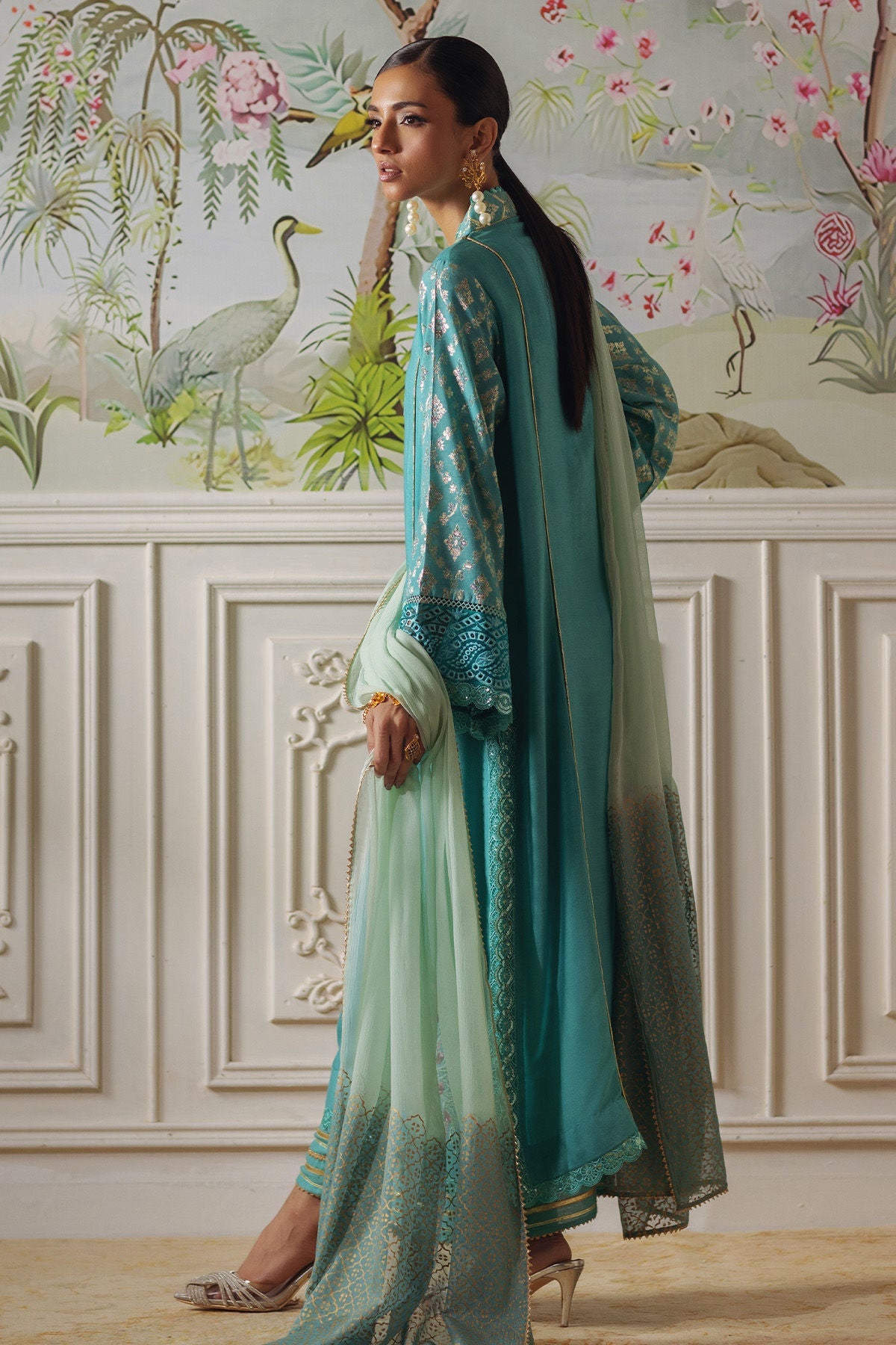 Annus Abrar | Elemental Festive | Reshaal (Shirt, Pants and Dupatta) - Official Annus Abrar stockist in UK - Sakeena London