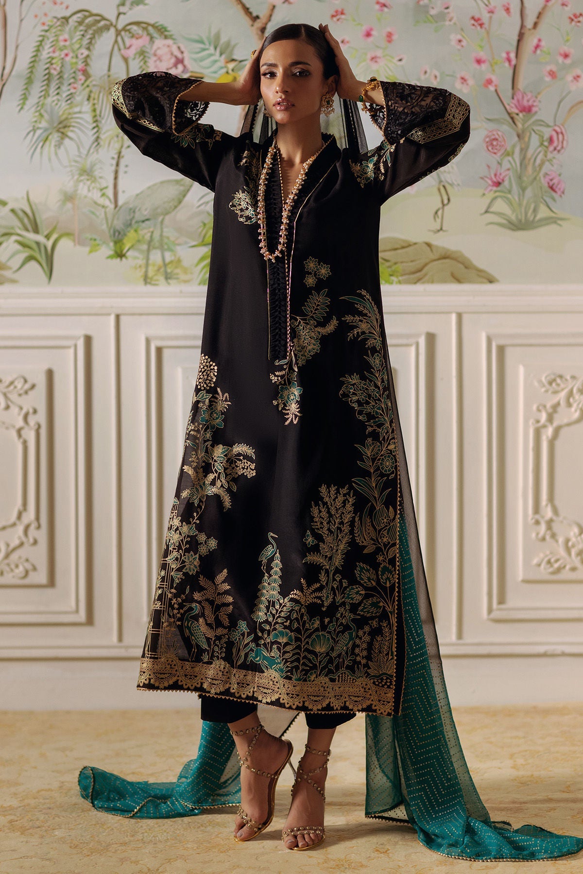Annus Abrar | Elemental Festive | Renaab (Shirt, Pants and Dupatta) - Official Annus Abrar stockist in UK - Sakeena London