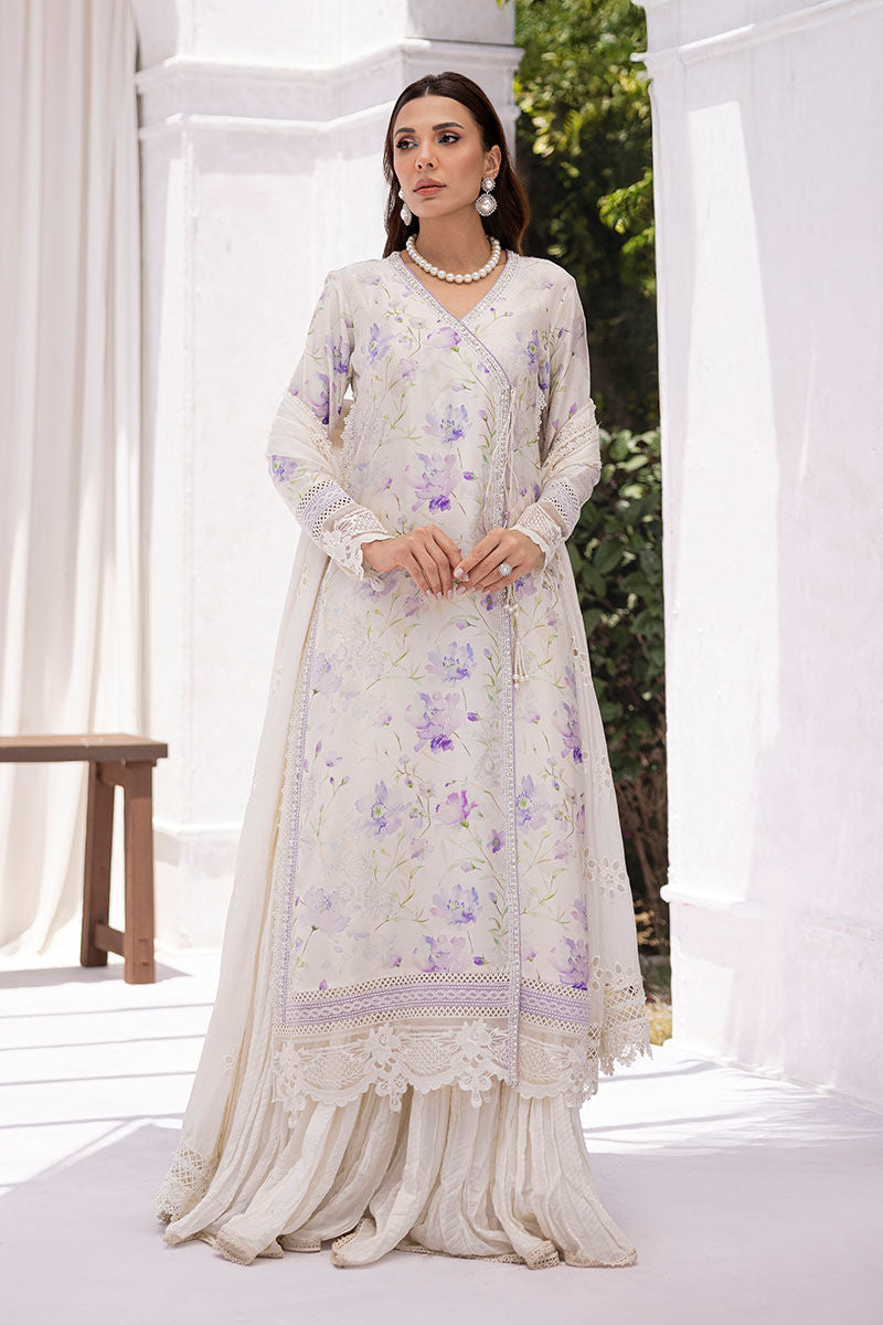 Ansab Jahangir | Digital Silk | Lila Shirt And Dupatta - Official Ansab Jahangir stockist in UK - Sakeena London