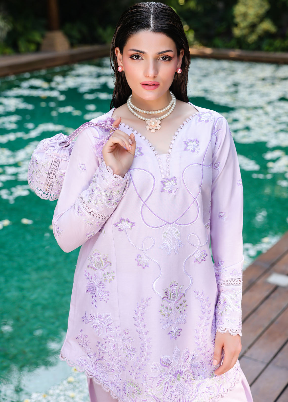 Sahane | Lovent Embroidered Pret 25 | ME23008 Lily - Official Sahane stockist in UK - Sakeena London