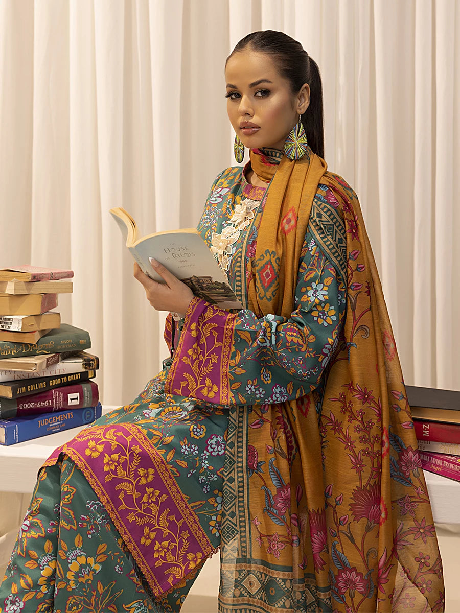 Salitex | Sibel Printed Lawn Silk | ST-03 - Official Salitex stockist in UK - Sakeena London