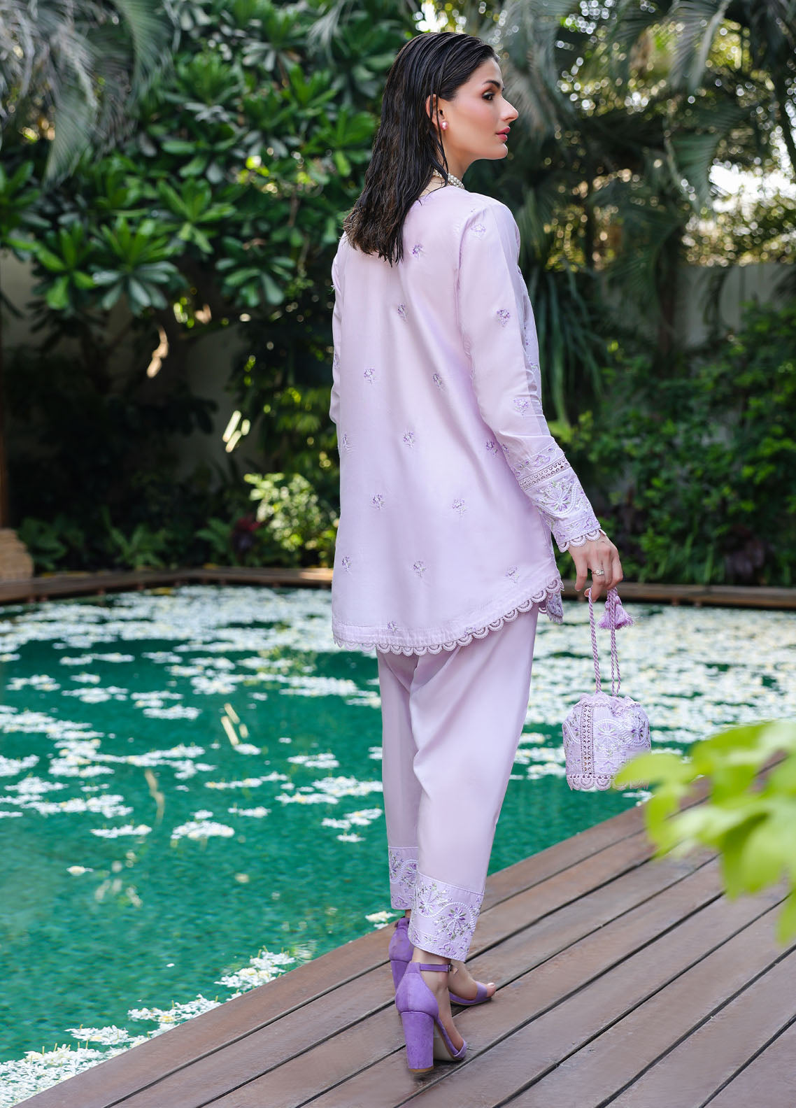 Sahane | Lovent Embroidered Pret 25 | ME23008 Lily - Official Sahane stockist in UK - Sakeena London