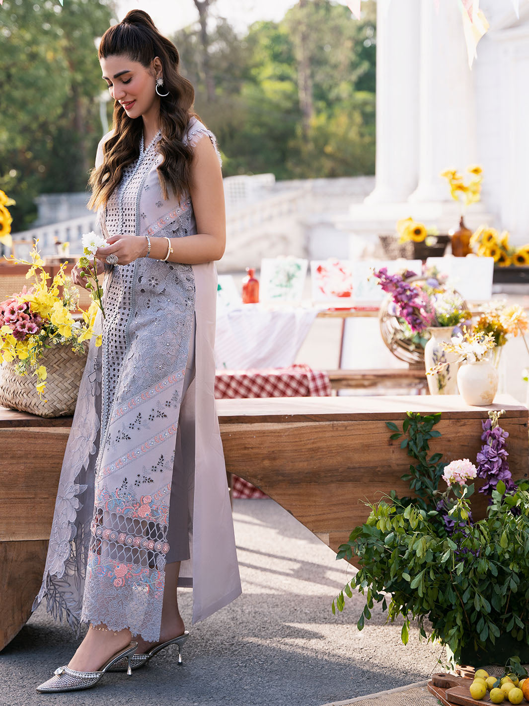 Bin Ilyas | Clara Embroidered Lawn 24 | 215 - B - Official Bin Ilyas stockist in UK - Sakeena London