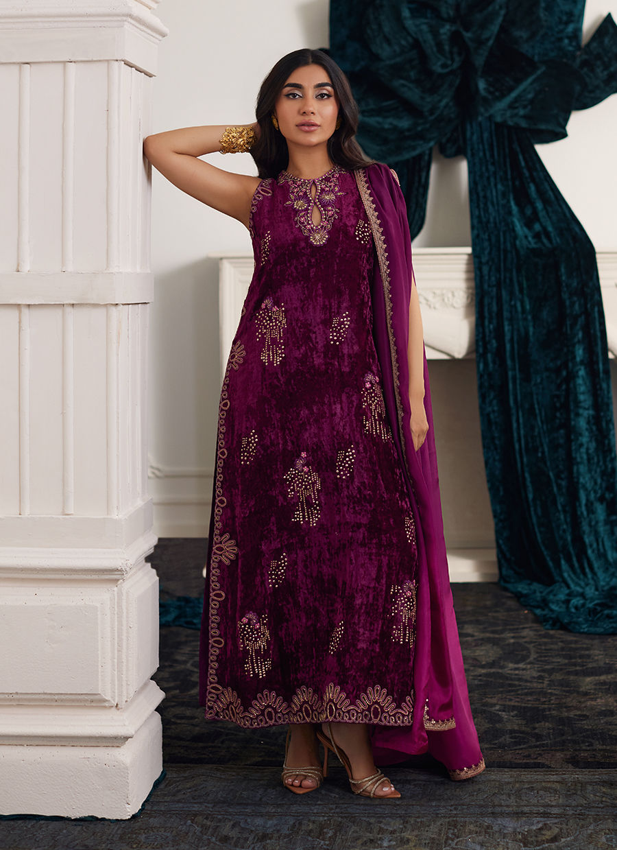 Farah Talib Aziz | Velvets The After Party | CHANTELLE SHIRT AND DUPATTA - Official Farah Talib Aziz stockist in UK - Sakeena London