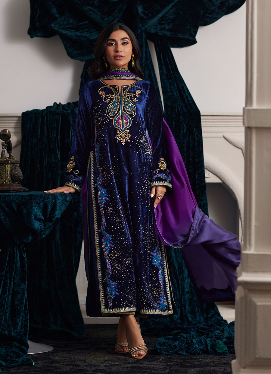 Farah Talib Aziz | Velvets The After Party | EDIE SHIRT AND DUPATTA - Official Farah Talib Aziz stockist in UK - Sakeena London