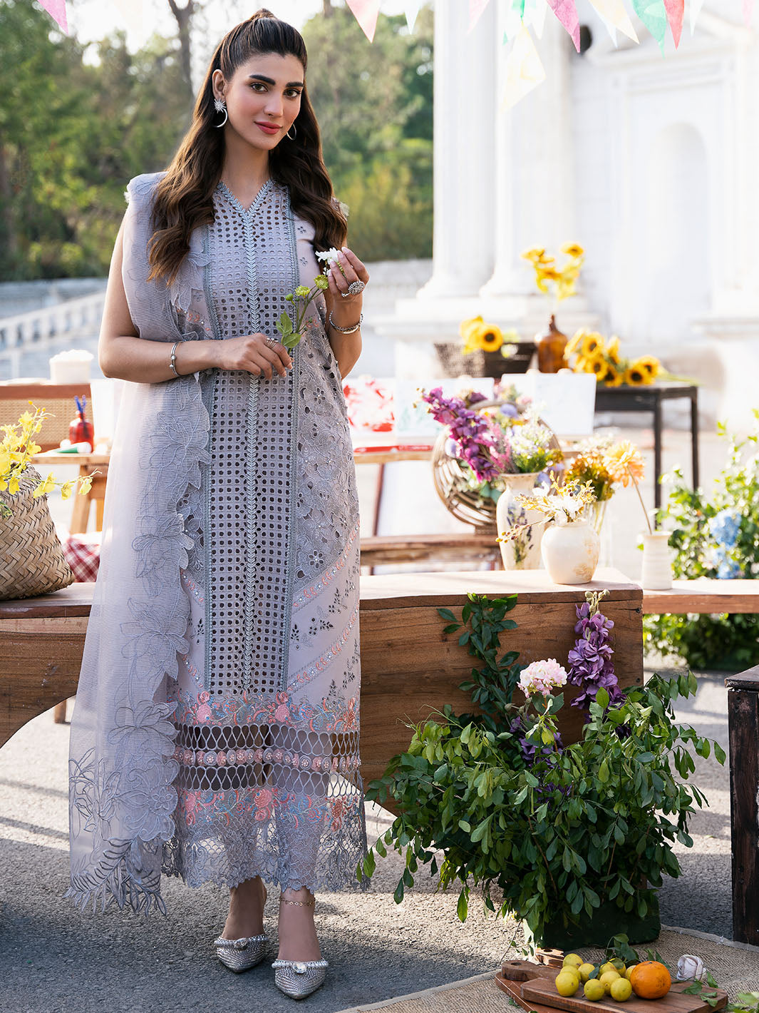 Bin Ilyas | Clara Embroidered Lawn 24 | 215 - B - Official Bin Ilyas stockist in UK - Sakeena London