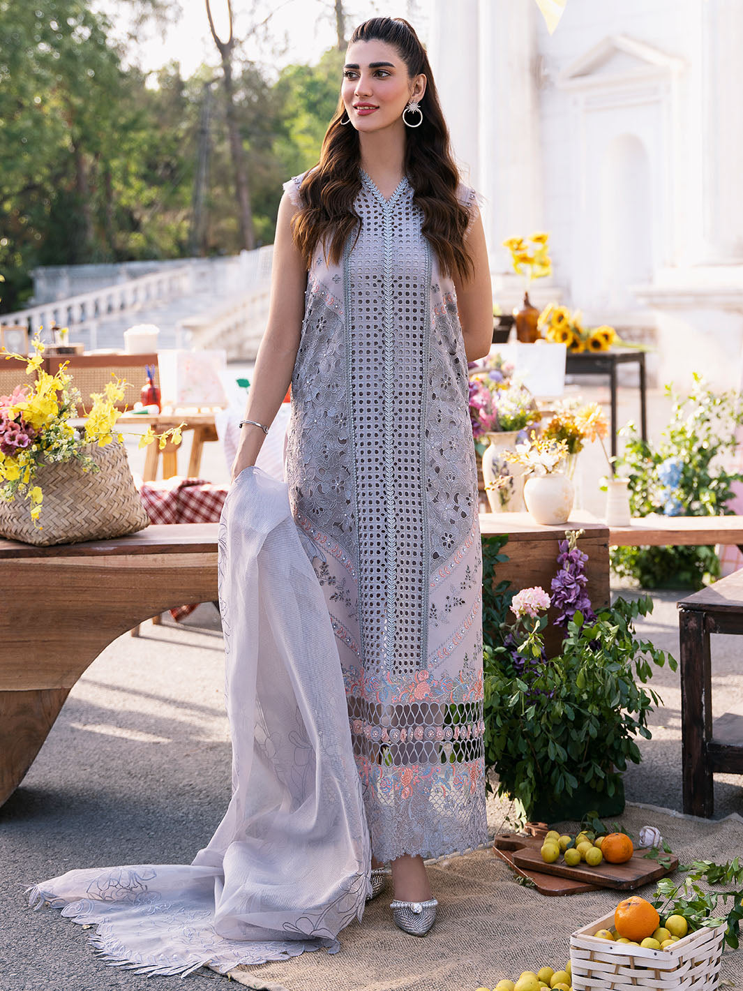 Bin Ilyas | Clara Embroidered Lawn 24 | 215 - B - Official Bin Ilyas stockist in UK - Sakeena London