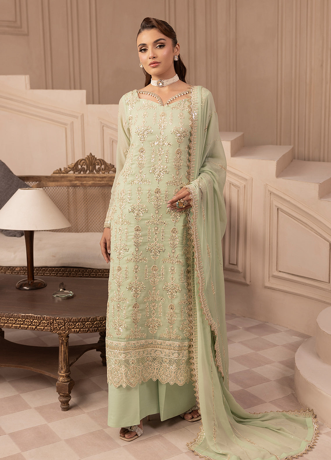 Sahane | Elyssa Festive Chiffon | CT-19004 Emera - ELYSSA - Official Sahane stockist in UK - Sakeena London
