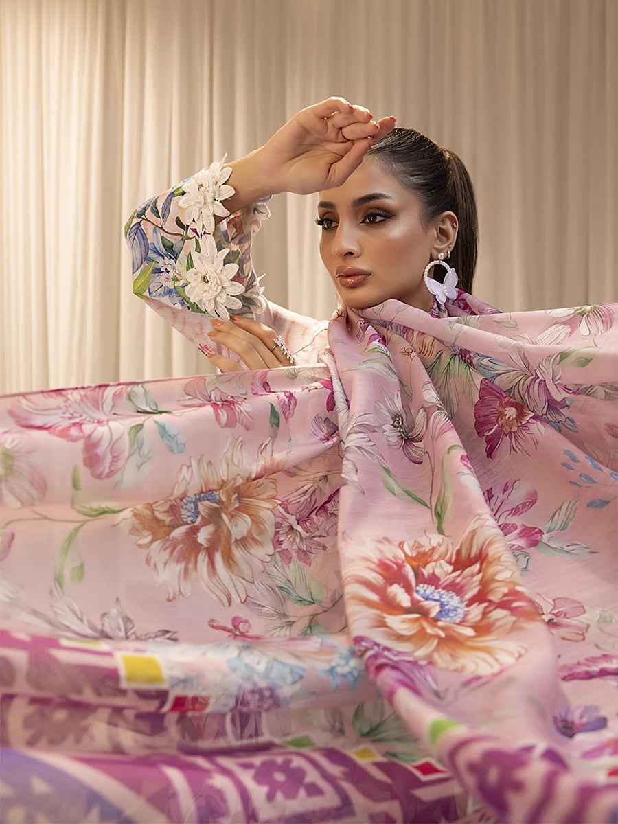 Salitex | Sibel Printed Lawn Silk | ST-04 - Official Salitex stockist in UK - Sakeena London