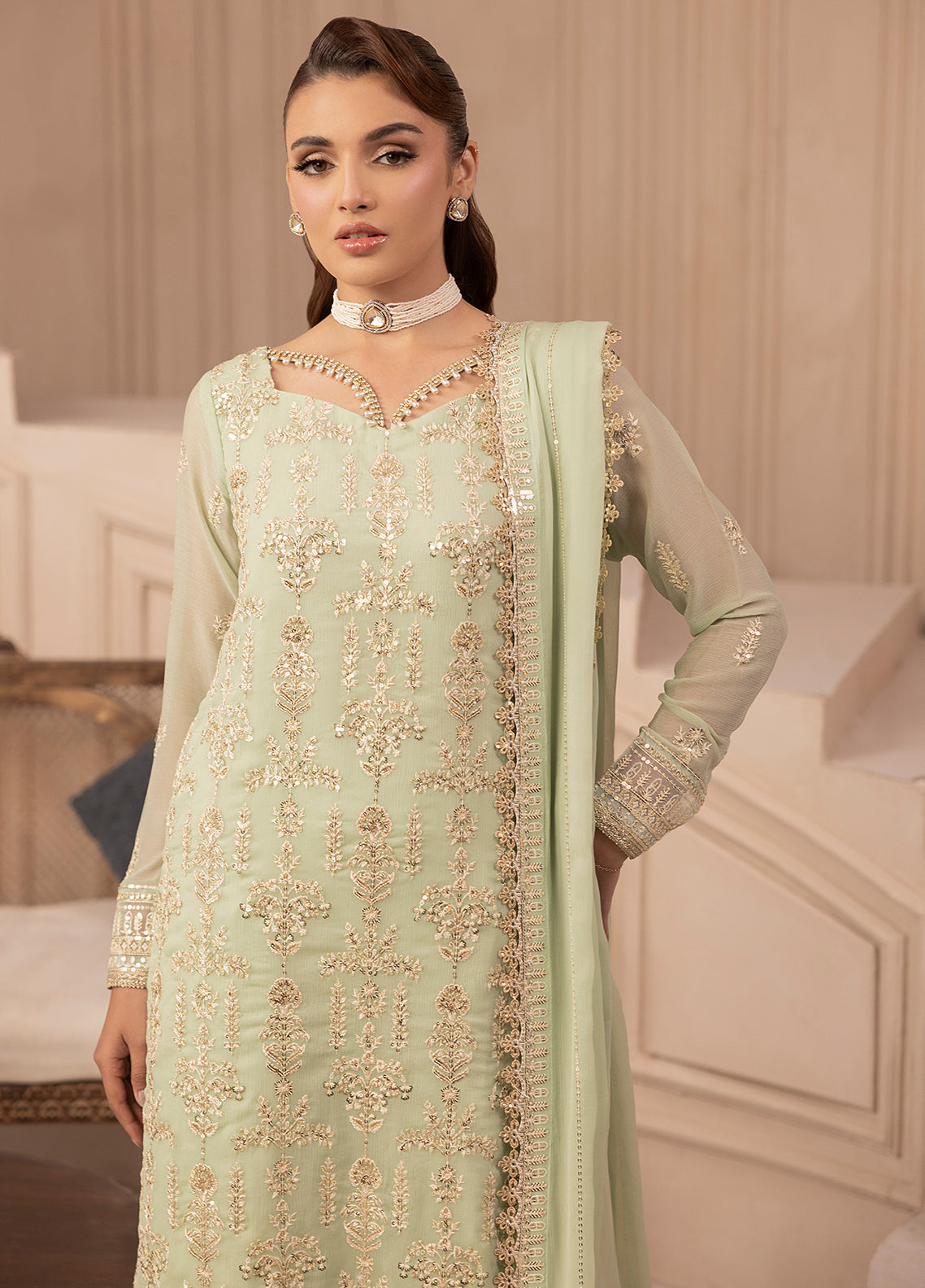 Sahane | Elyssa Festive Chiffon | CT-19004 Emera - ELYSSA - Official Sahane stockist in UK - Sakeena London