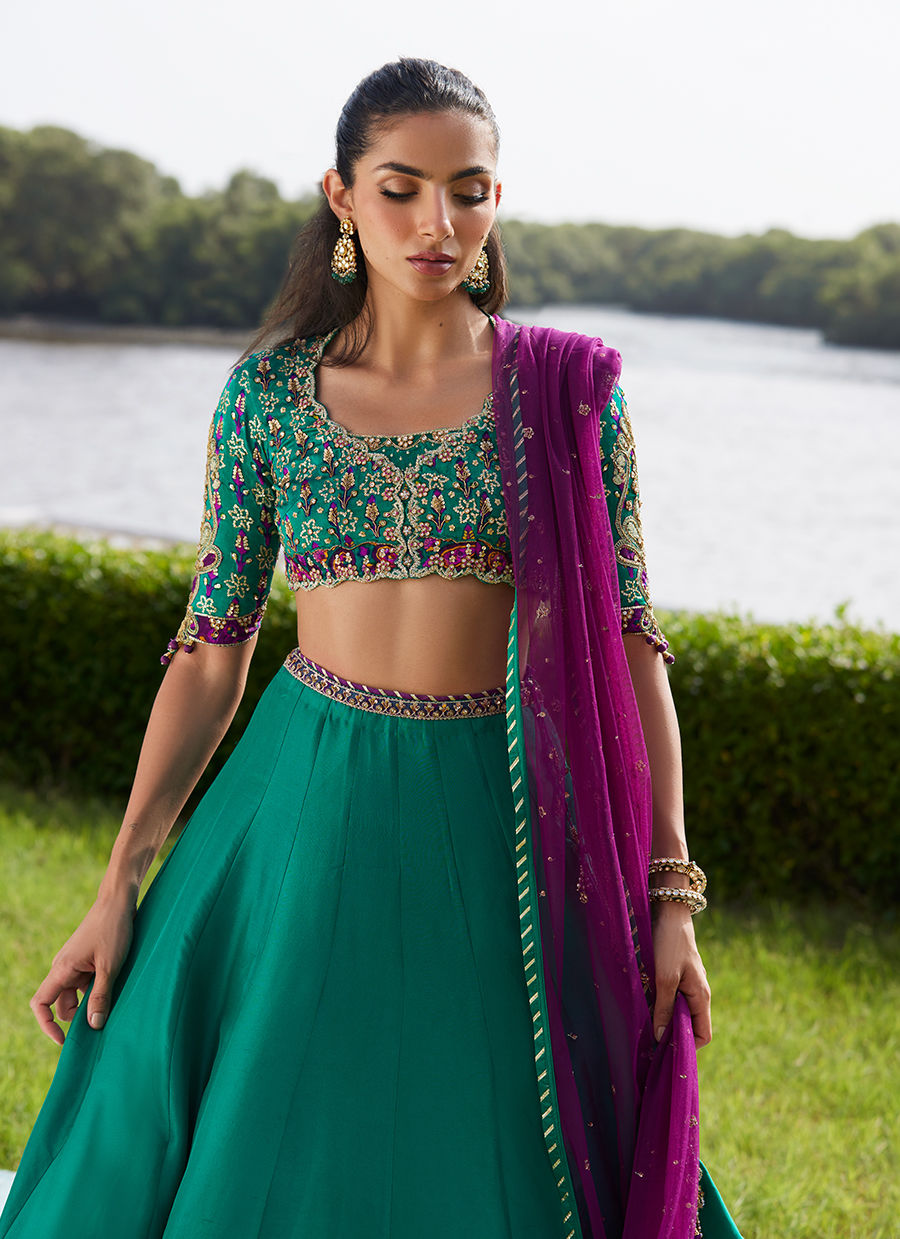 Farah Talib Aziz | Mayna Festive Luxe Pret | Amaranth Lehnga Choli - Official Farah Talib Aziz stockist in UK - Sakeena London