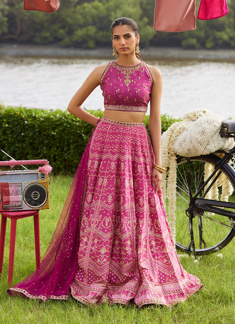 Farah Talib Aziz | Mayna Festive Luxe Pret | Orchid Lehnga Choli - Official Farah Talib Aziz stockist in UK - Sakeena London