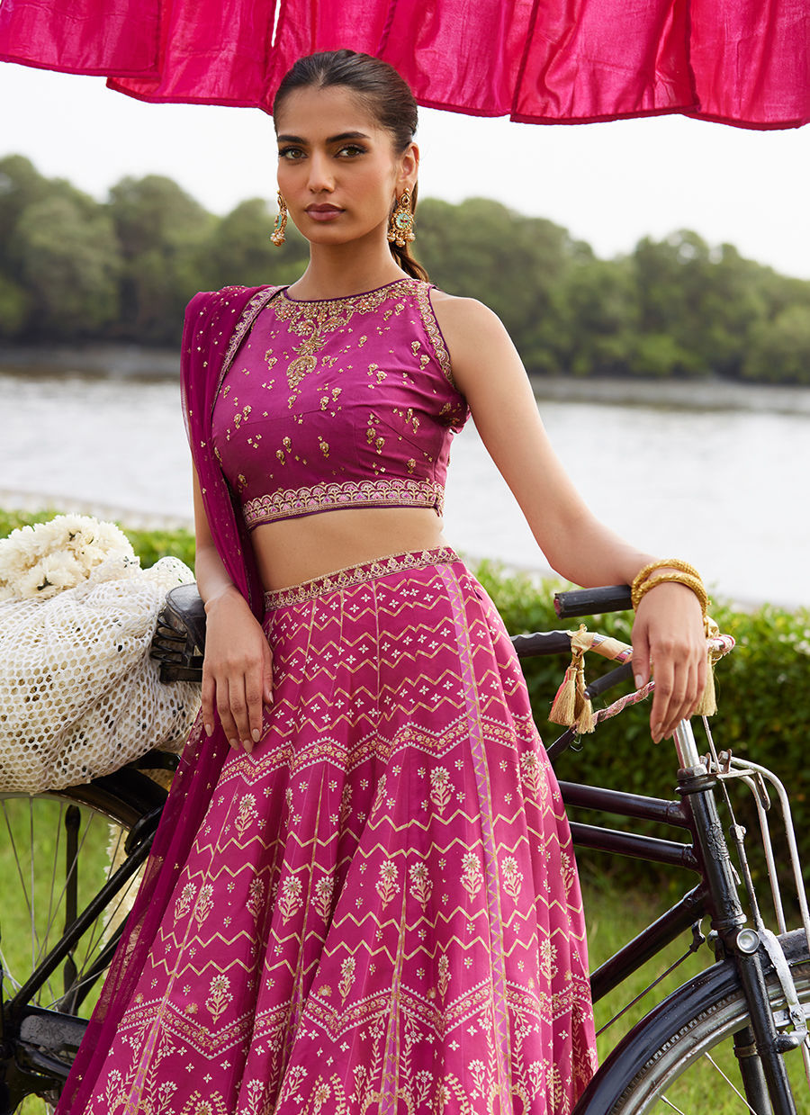 Farah Talib Aziz | Mayna Festive Luxe Pret | Orchid Lehnga Choli - Official Farah Talib Aziz stockist in UK - Sakeena London