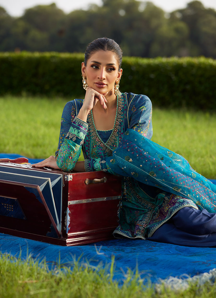 Farah Talib Aziz | Mayna Festive Luxe Pret | Azeema Angarkha And Dupatta - Official Farah Talib Aziz stockist in UK - Sakeena London