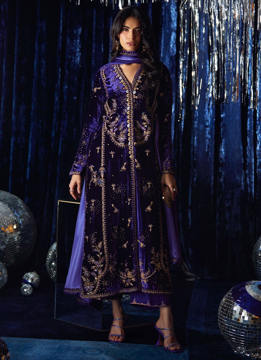 Farah Talib Aziz | Velvet Fete 4 | Tahlia Shirt And Dupatta - Official Farah Talib Aziz stockist in UK - Sakeena London