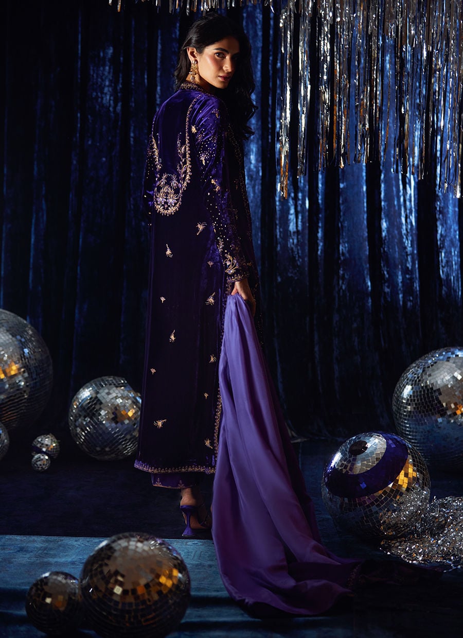 Farah Talib Aziz | Velvet Fete 4 | Tahlia Shirt And Dupatta - Official Farah Talib Aziz stockist in UK - Sakeena London