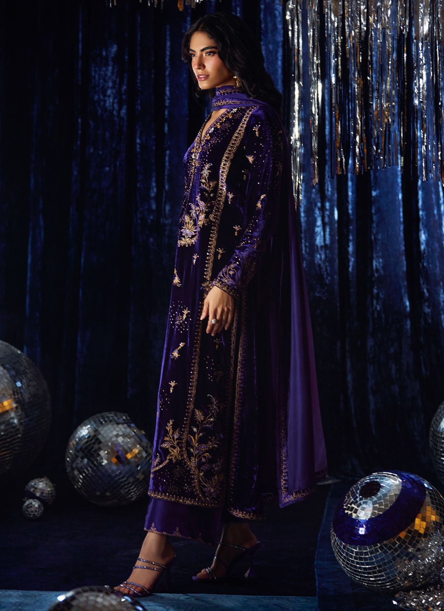 Farah Talib Aziz | Velvet Fete 4 | Tahlia Shirt And Dupatta - Official Farah Talib Aziz stockist in UK - Sakeena London