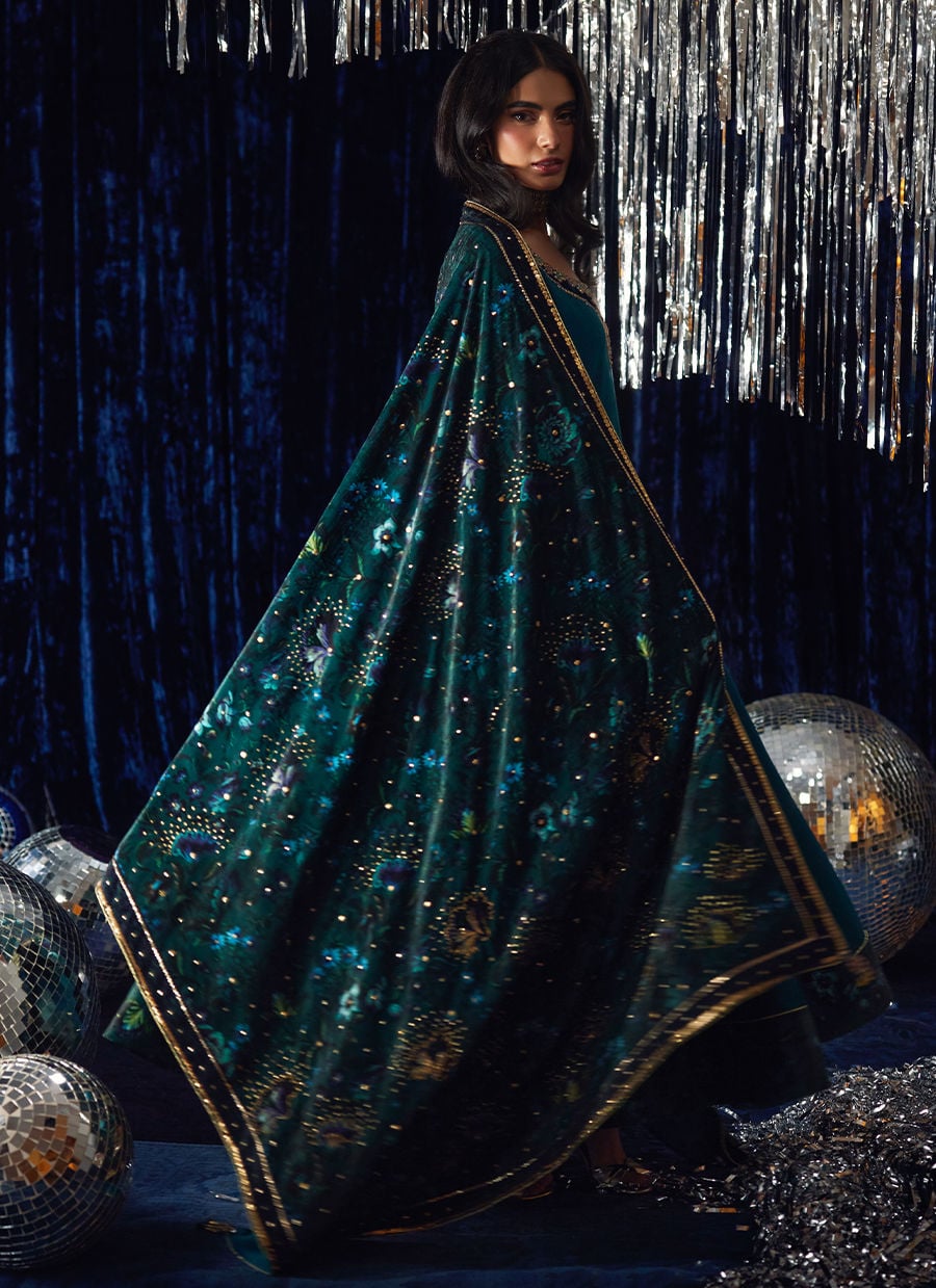 Farah Talib Aziz | Velvet Fete 4 | The Verve Shawl - Official Farah Talib Aziz stockist in UK - Sakeena London