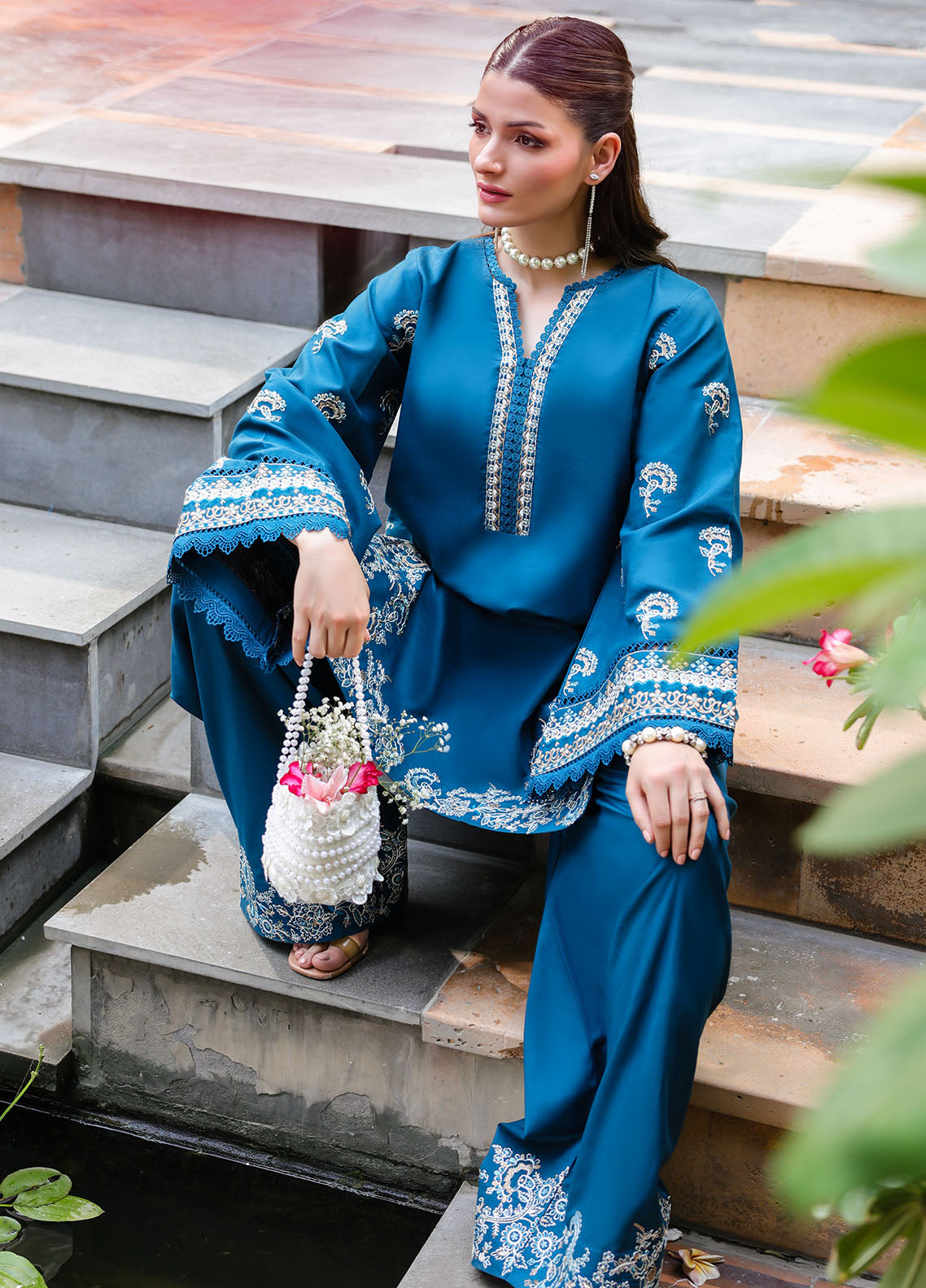 Sahane | Lovent Embroidered Pret 25 | ME23001 Euphoria - Official Sahane stockist in UK - Sakeena London