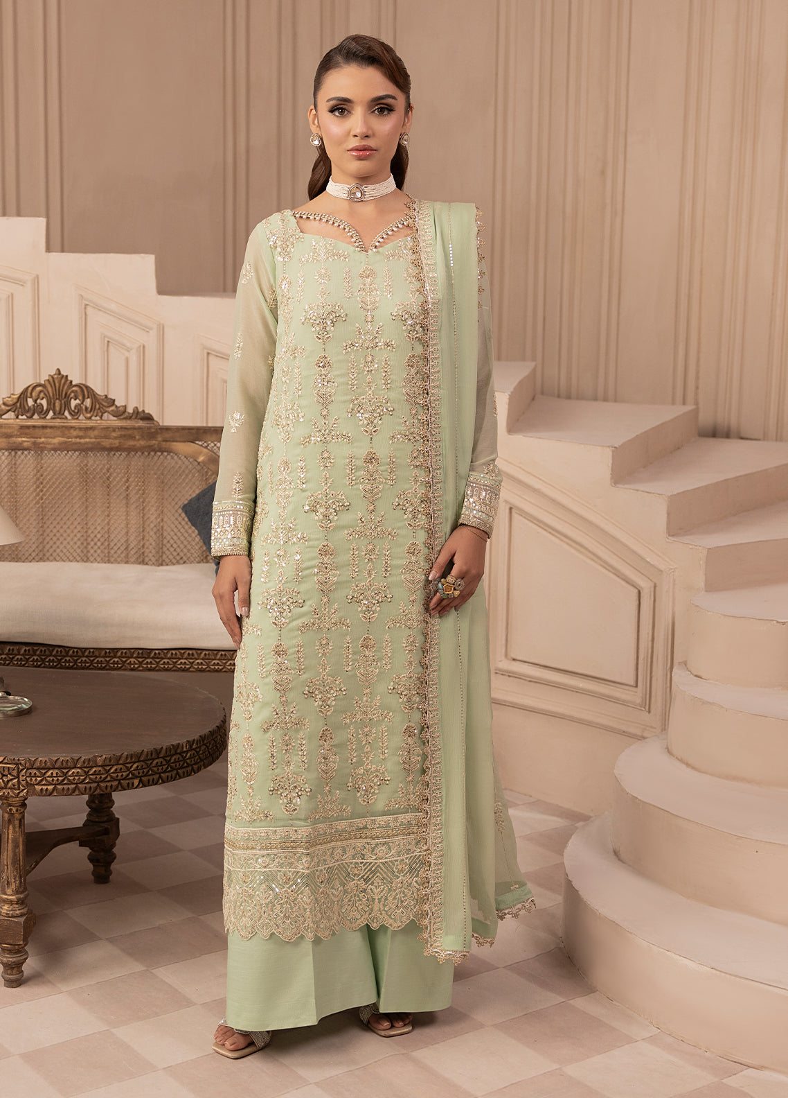 Sahane | Elyssa Festive Chiffon | CT-19004 Emera - ELYSSA - Official Sahane stockist in UK - Sakeena London