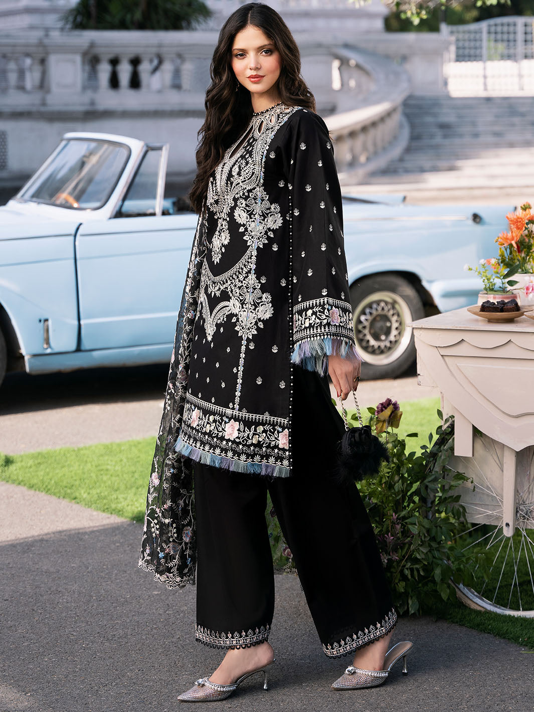Bin Ilyas | Clara Embroidered Lawn 24 | 214 - A - Official Bin Ilyas stockist in UK - Sakeena London