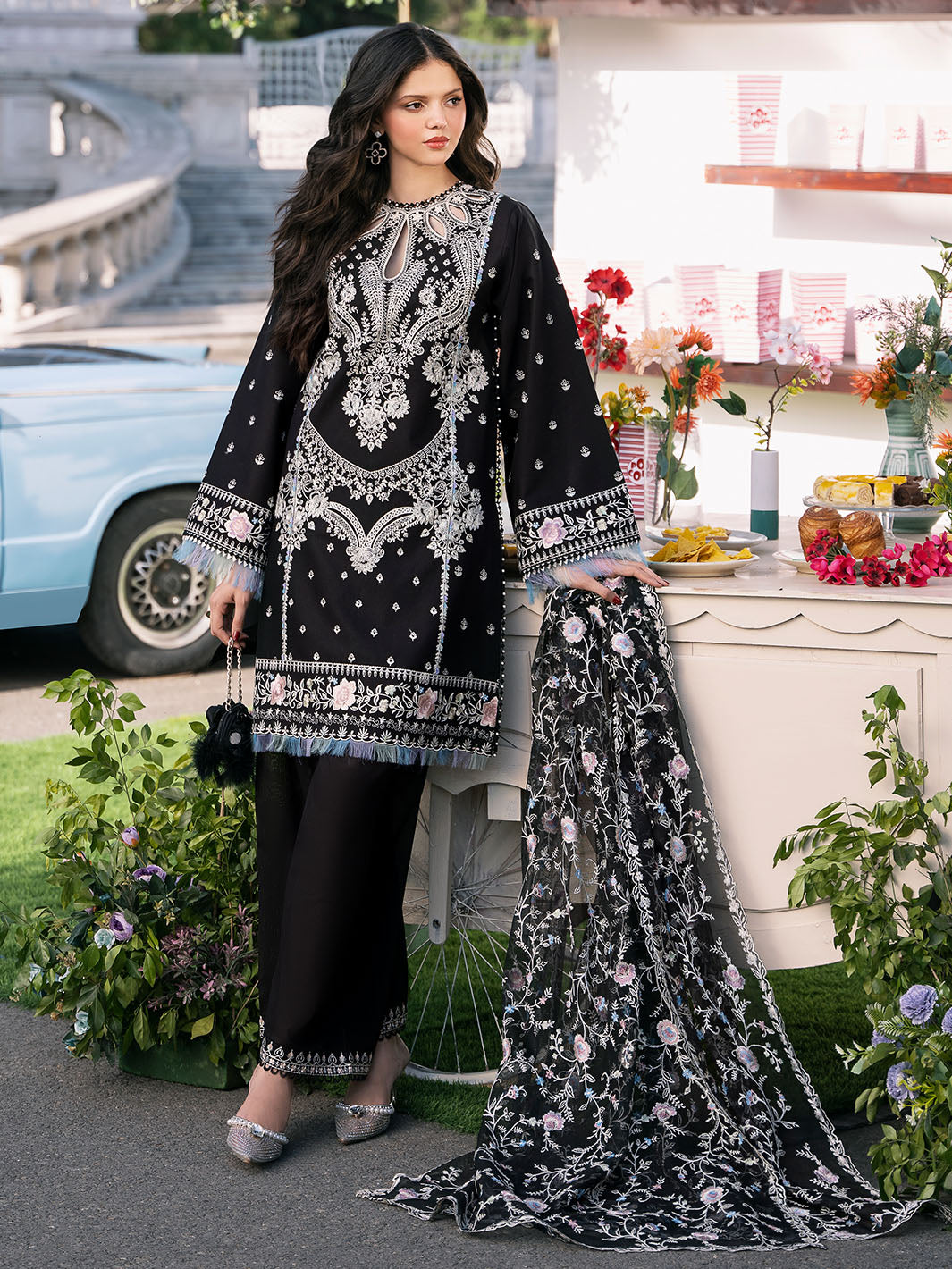 Bin Ilyas | Clara Embroidered Lawn 24 | 214 - A - Official Bin Ilyas stockist in UK - Sakeena London