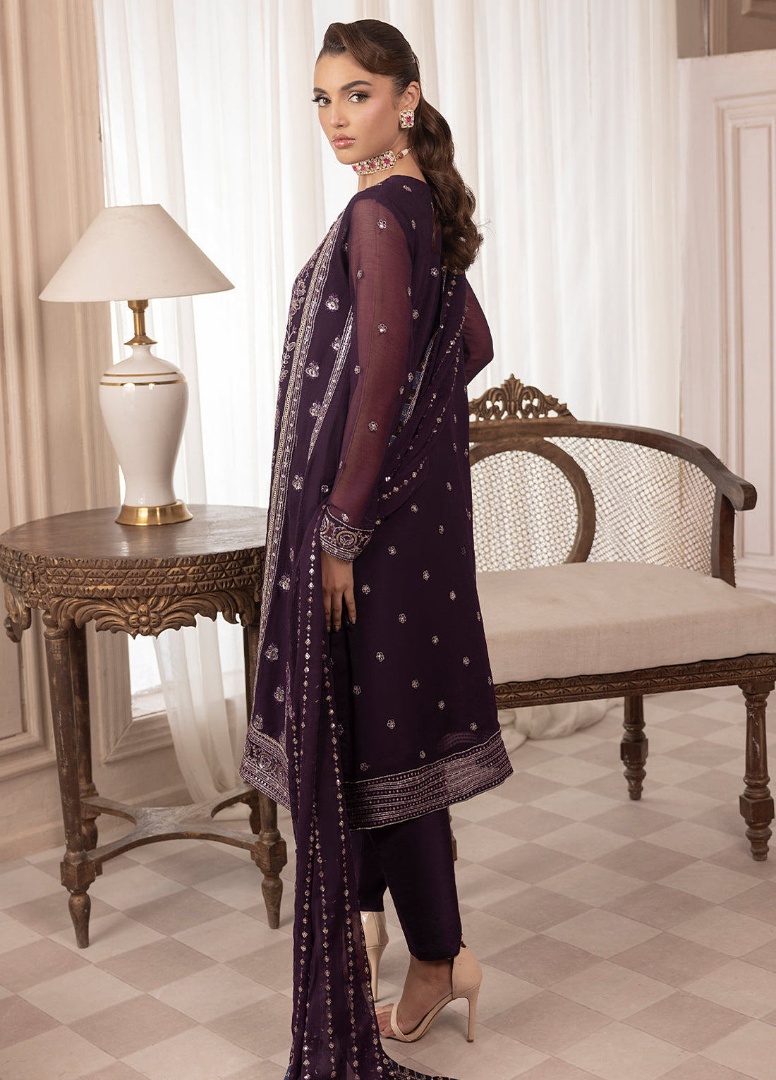 Sahane | Elyssa Festive Chiffon | CT-19006 Mure - ELYSSA - Official Sahane stockist in UK - Sakeena London