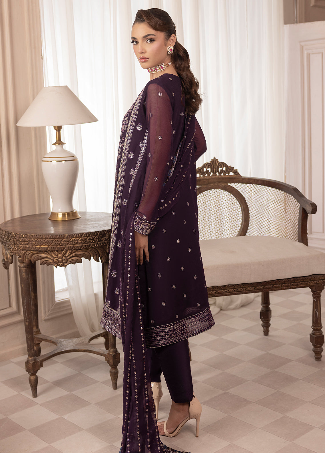 Sahane | Elyssa Festive Chiffon | CT-19006 Mure - ELYSSA - Official Sahane stockist in UK - Sakeena London