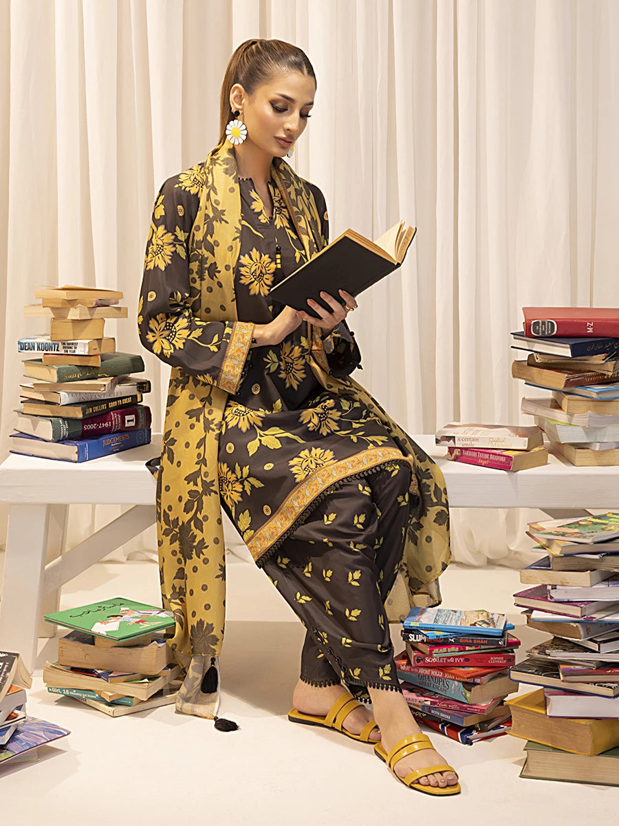 Salitex | Sibel Printed Lawn Silk | ST-02 - Official Salitex stockist in UK - Sakeena London