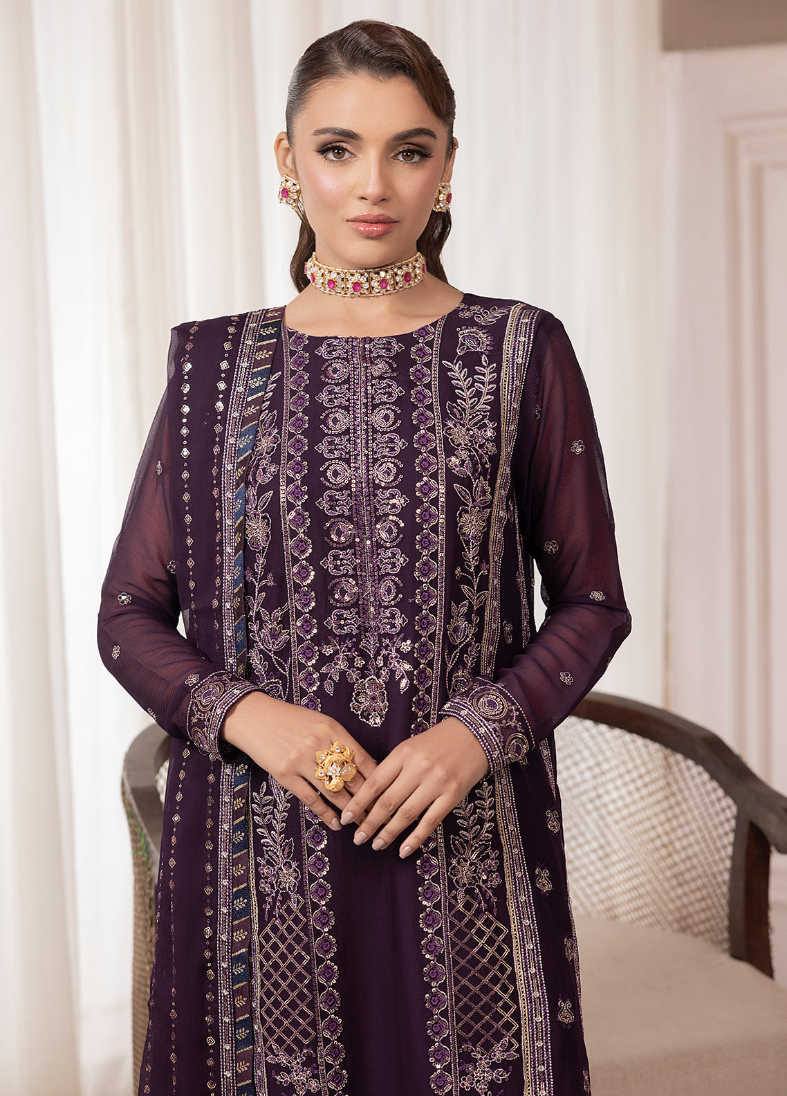 Sahane | Elyssa Festive Chiffon | CT-19006 Mure - ELYSSA - Official Sahane stockist in UK - Sakeena London