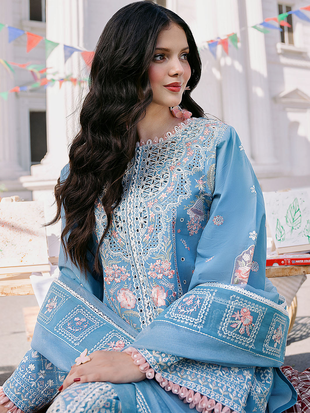 Bin Ilyas | Clara Embroidered Lawn 24 | 212 - A - Official Bin Ilyas stockist in UK - Sakeena London