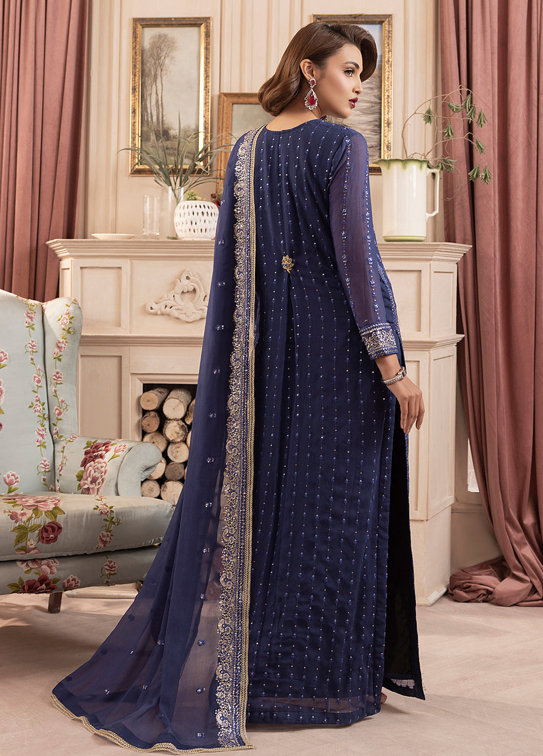 Sahane | Elyssa Festive Chiffon | CT-19002 Elle - ELYSSA - Official Sahane stockist in UK - Sakeena London