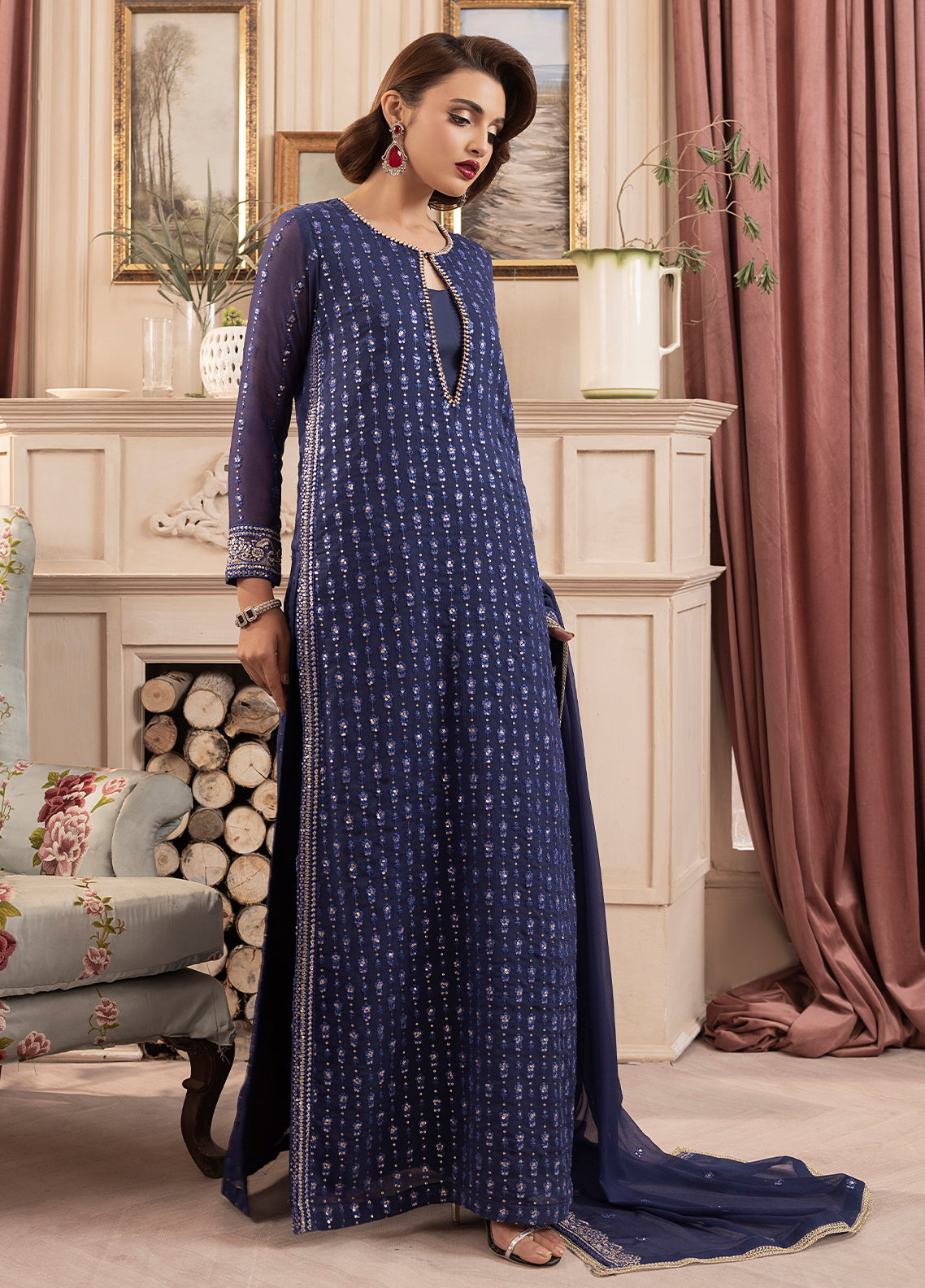 Sahane | Elyssa Festive Chiffon | CT-19002 Elle - ELYSSA - Official Sahane stockist in UK - Sakeena London