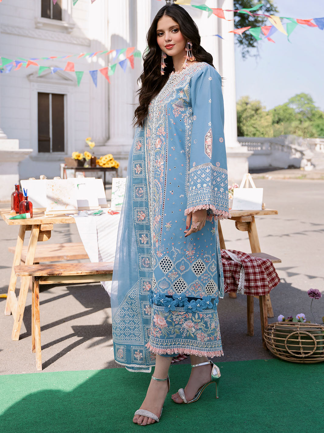 Bin Ilyas | Clara Embroidered Lawn 24 | 212 - A - Official Bin Ilyas stockist in UK - Sakeena London