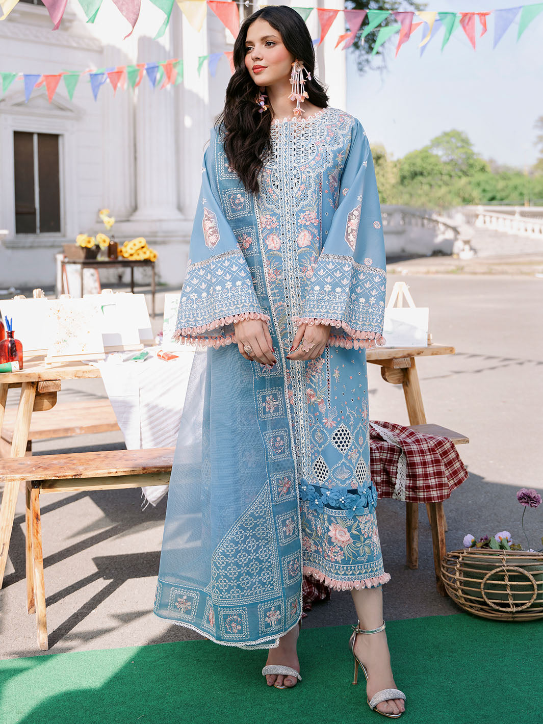 Bin Ilyas | Clara Embroidered Lawn 24 | 212 - A - Official Bin Ilyas stockist in UK - Sakeena London
