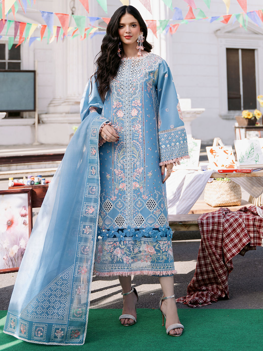 Bin Ilyas | Clara Embroidered Lawn 24 | 212 - A - Official Bin Ilyas stockist in UK - Sakeena London