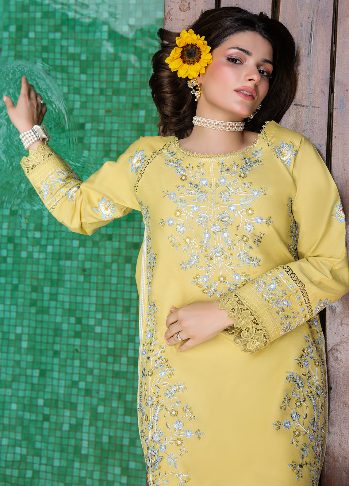 Sahane | Lovent Embroidered Pret 25 | ME23006 Corina - Official Sahane stockist in UK - Sakeena London