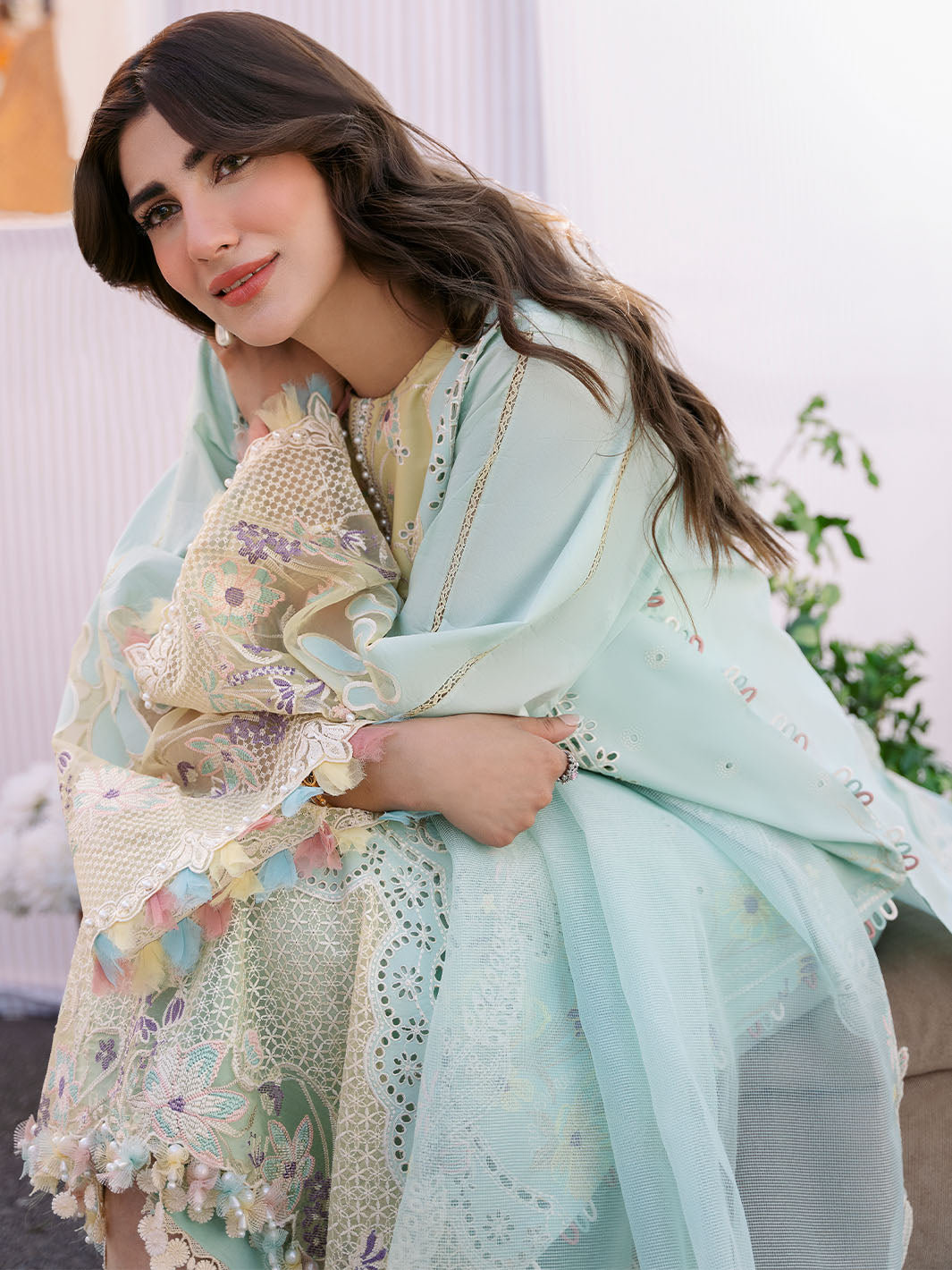 Bin Ilyas | Clara Embroidered Lawn 24 | 216 - B - Official Bin Ilyas stockist in UK - Sakeena London