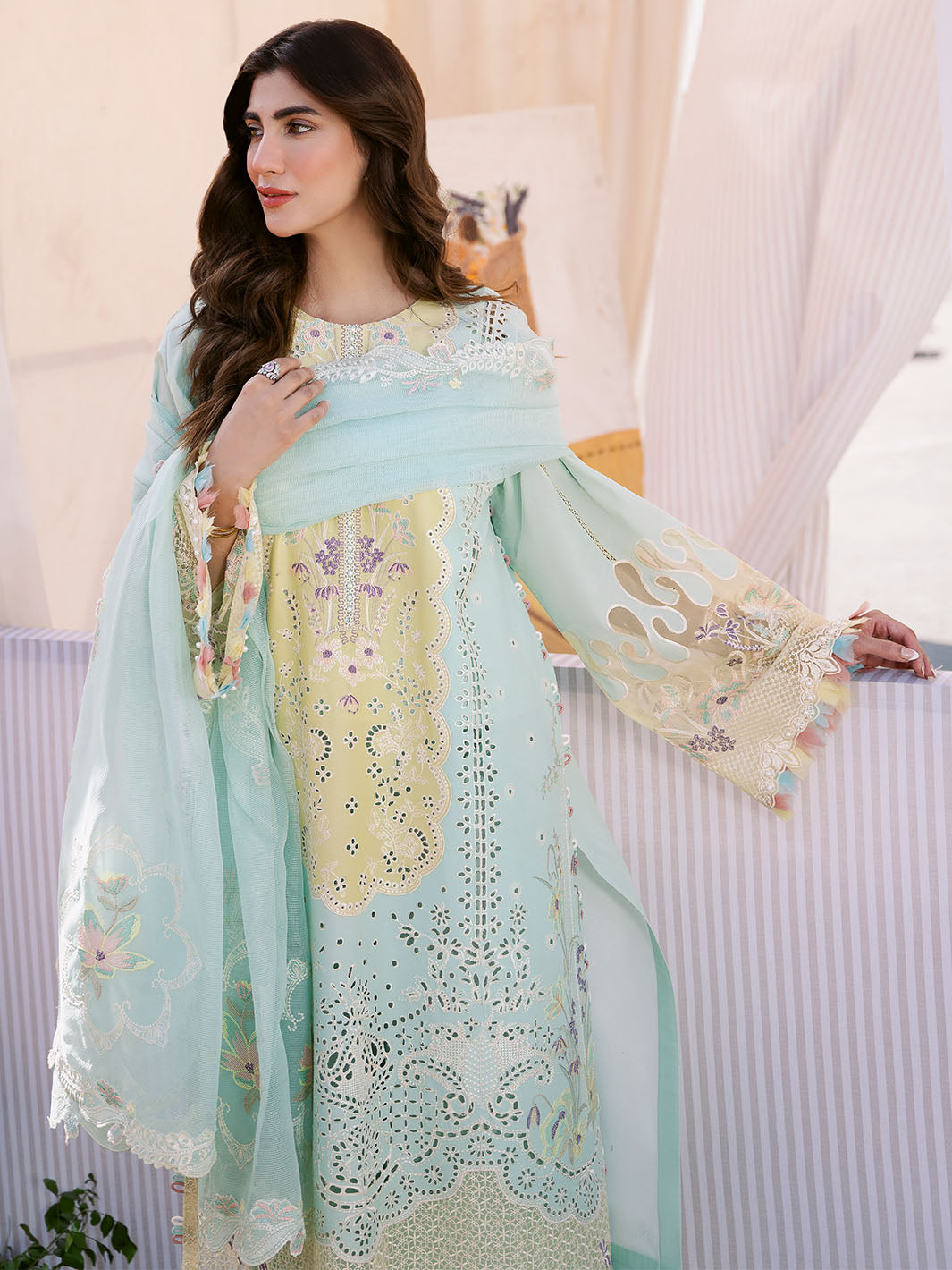 Bin Ilyas | Clara Embroidered Lawn 24 | 216 - B - Official Bin Ilyas stockist in UK - Sakeena London