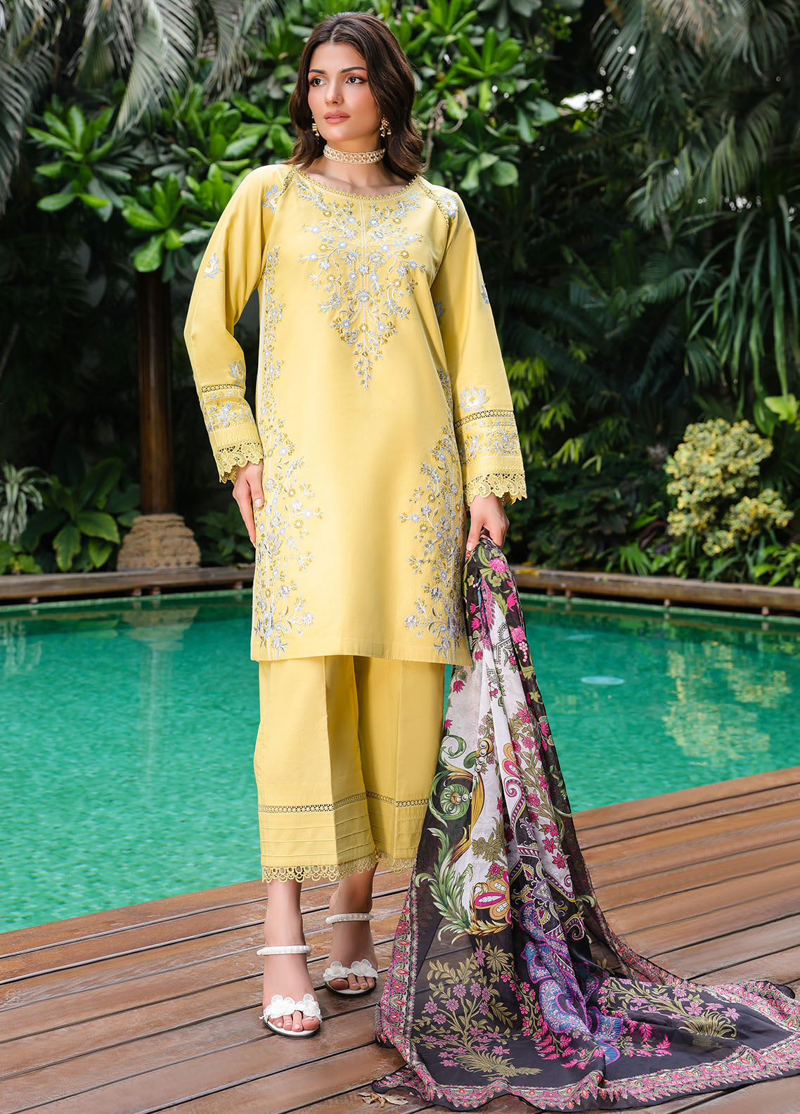 Sahane | Lovent Embroidered Pret 25 | ME23006 Corina - Official Sahane stockist in UK - Sakeena London