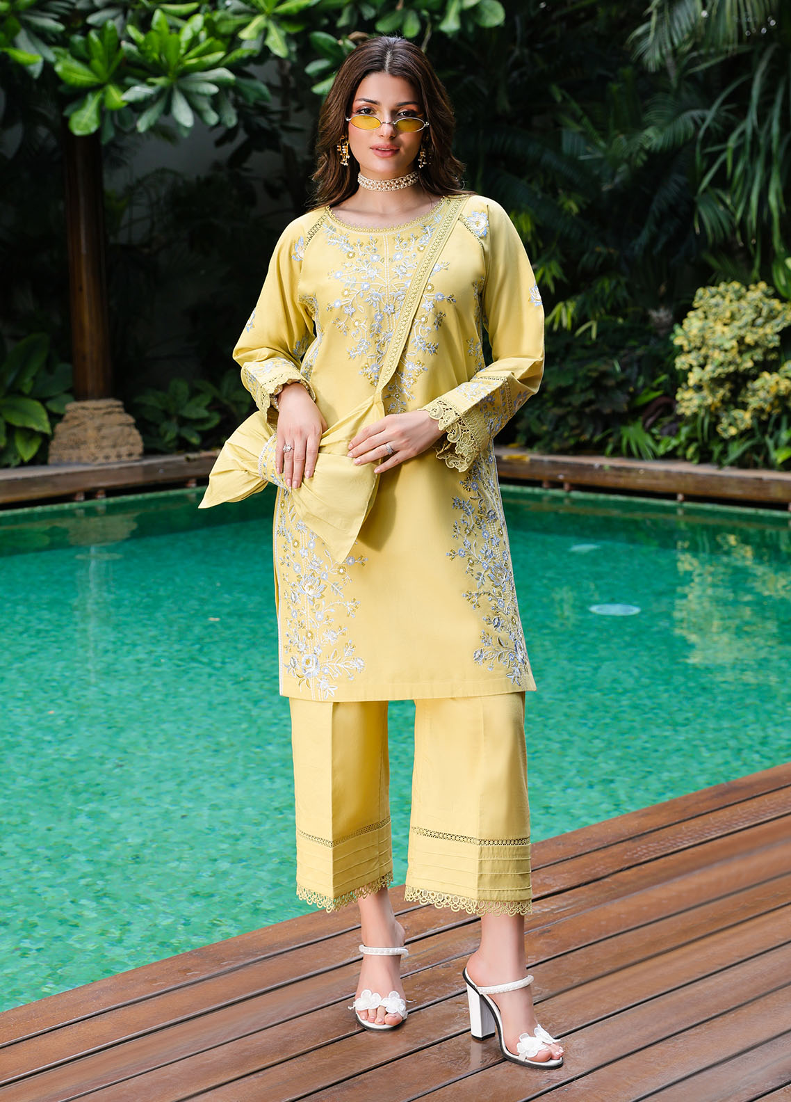 Sahane | Lovent Embroidered Pret 25 | ME23006 Corina - Official Sahane stockist in UK - Sakeena London